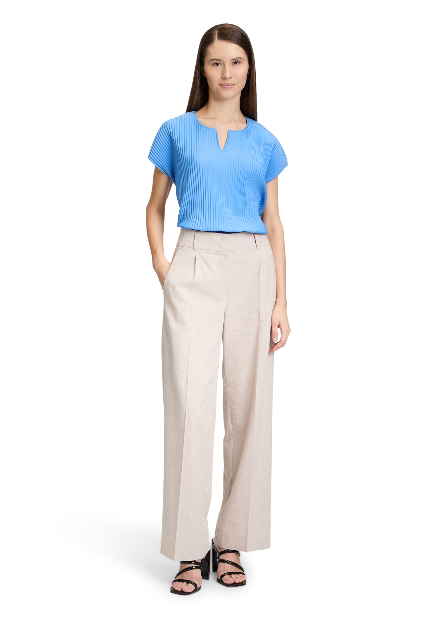 Betty&Co Kurzarmshirt »Kurzarm-Shirt mit Plissee«