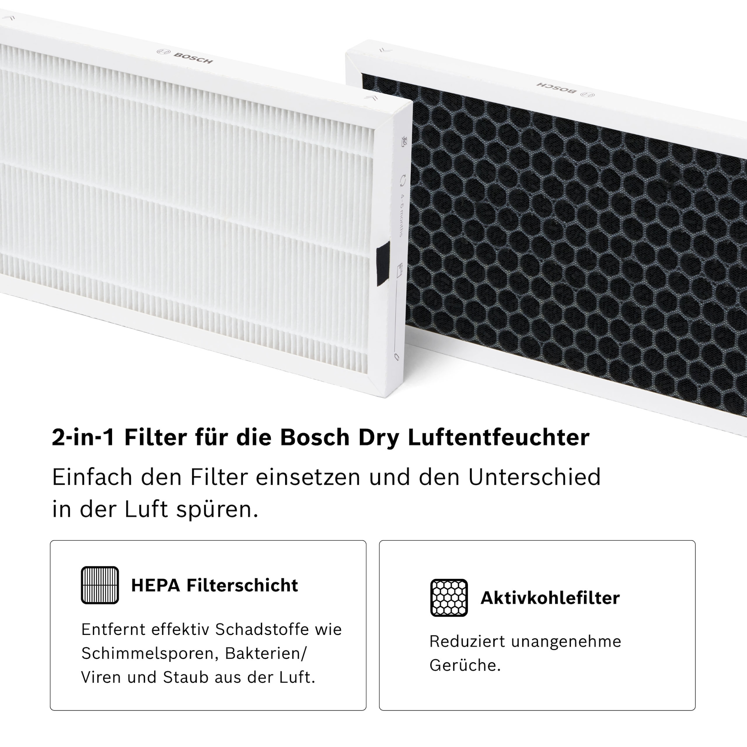 BOSCH Kombifilter »2-in-1 HEPA Filter leicht Einzusetzen und Langanhaltend« 2 Stk. tlg.