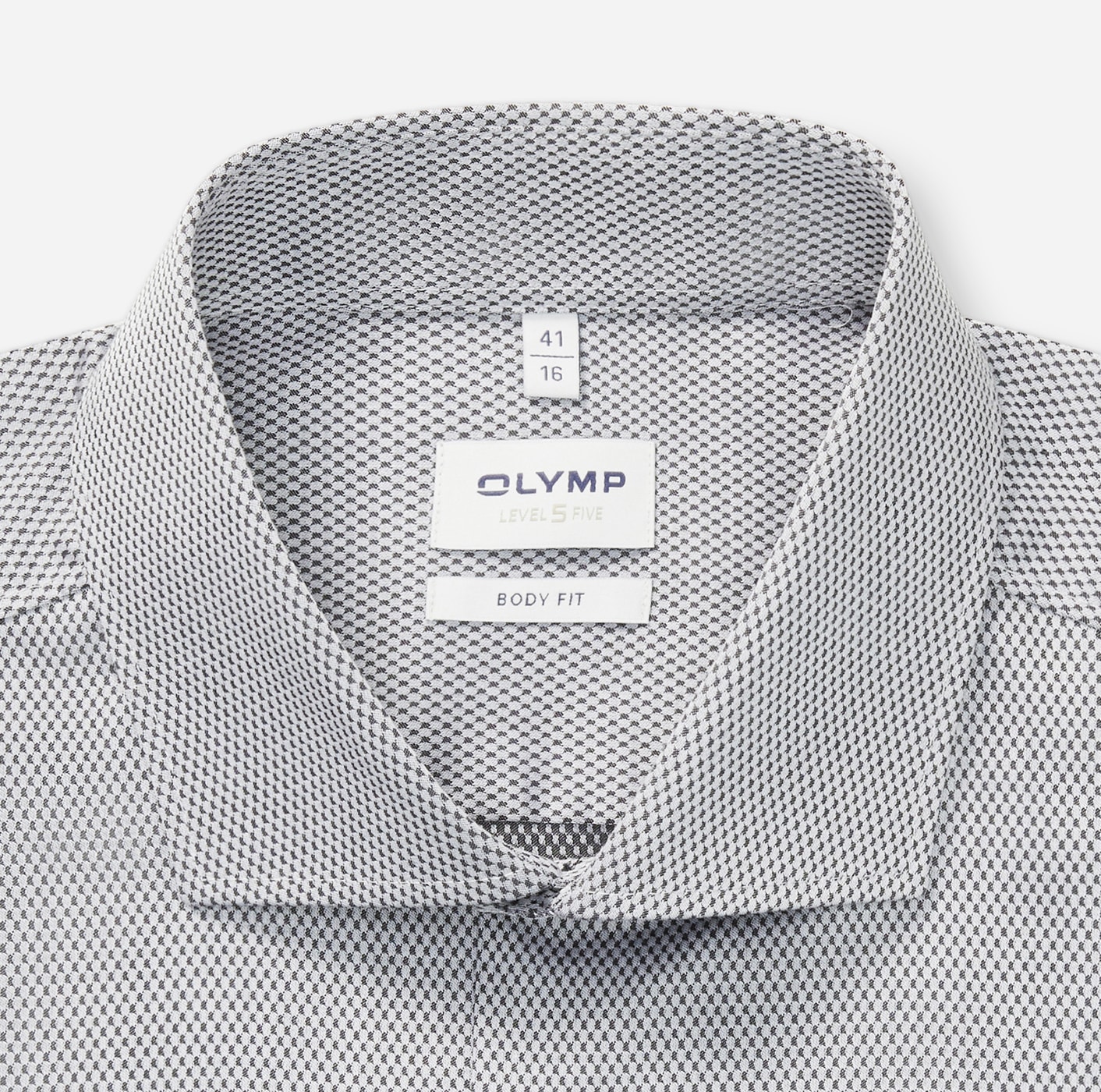 OLYMP Langarmhemd »Level Five« body fit, Businesshemd, Minimalprint, Royal-Kentkragen