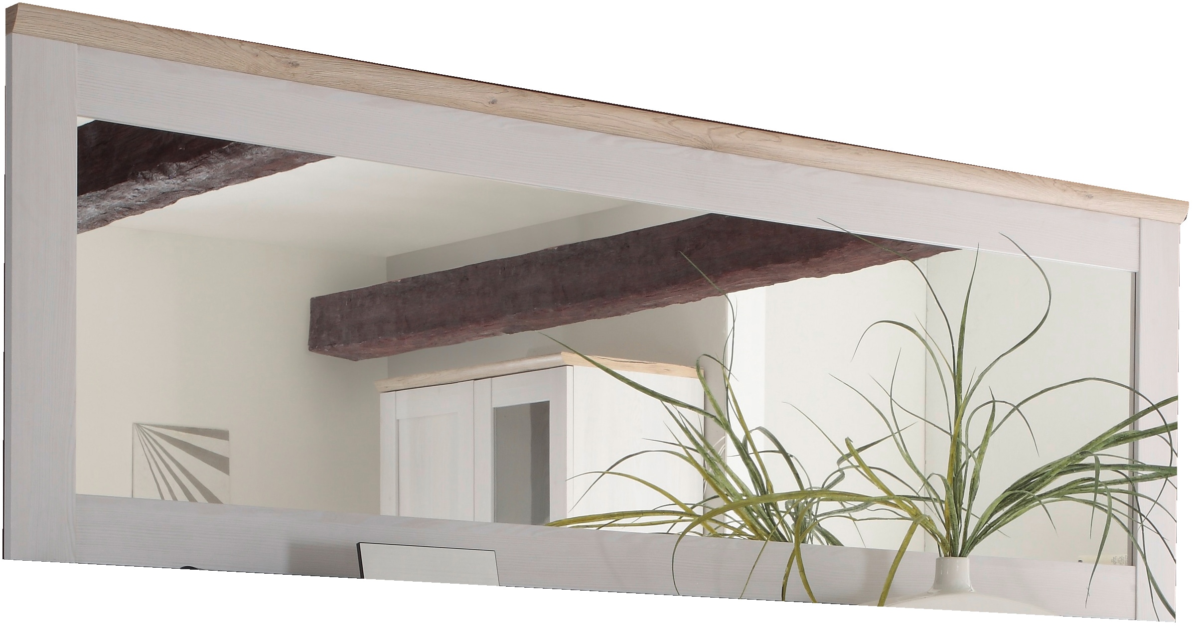 HBZ Spiegel »Romance Landhaustil, BxHxT 96x92x4 cm«, (1 St.), Absetzung in Eiche San Remo hell