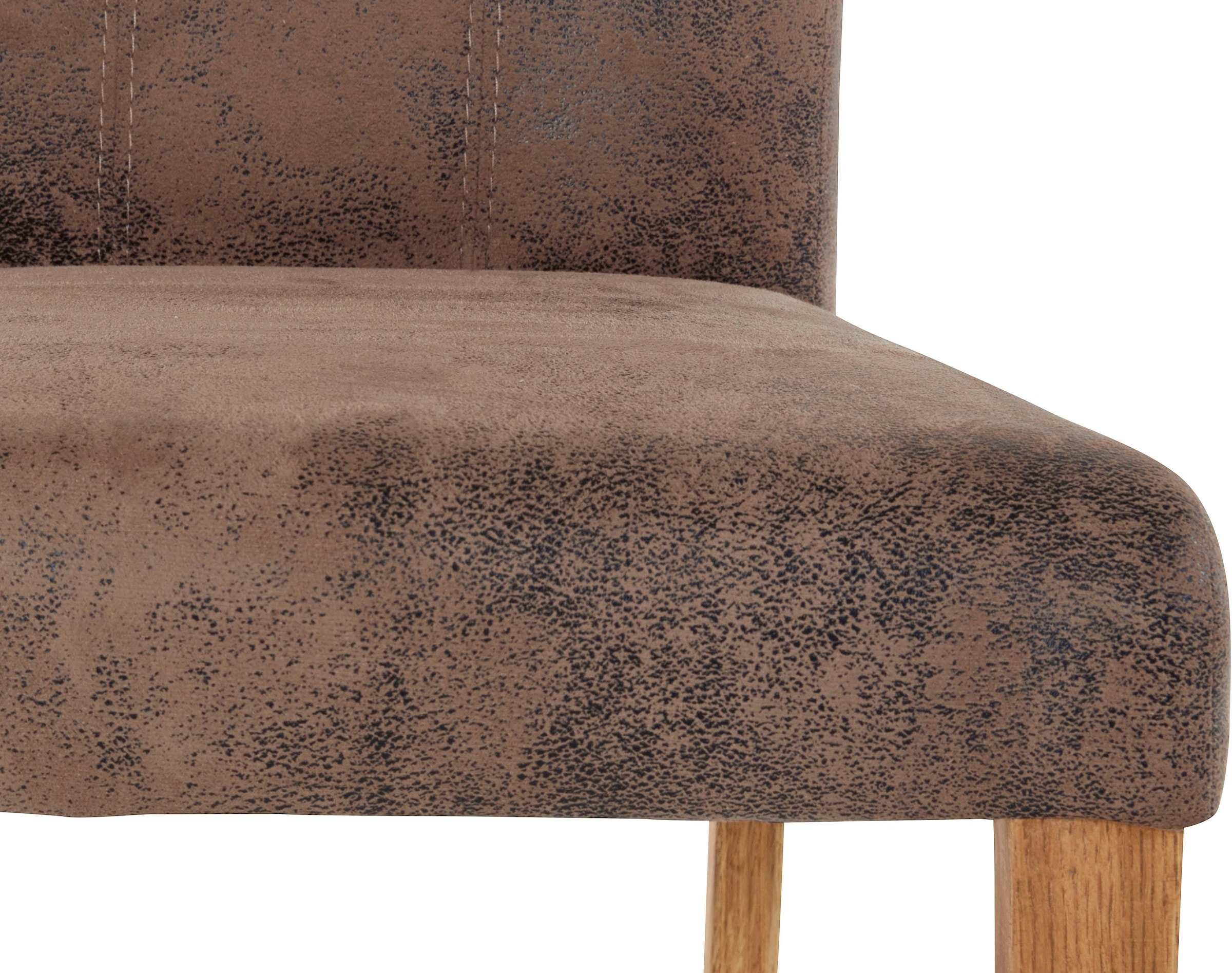 Home affaire Esszimmerstuhl »Roberta Polsterstuhl, Gestell Eiche massiv«, (Set), 2 St., Luxus-Microfaser Vintageoptik, Bezug aus strapazierfähiger Microfaser