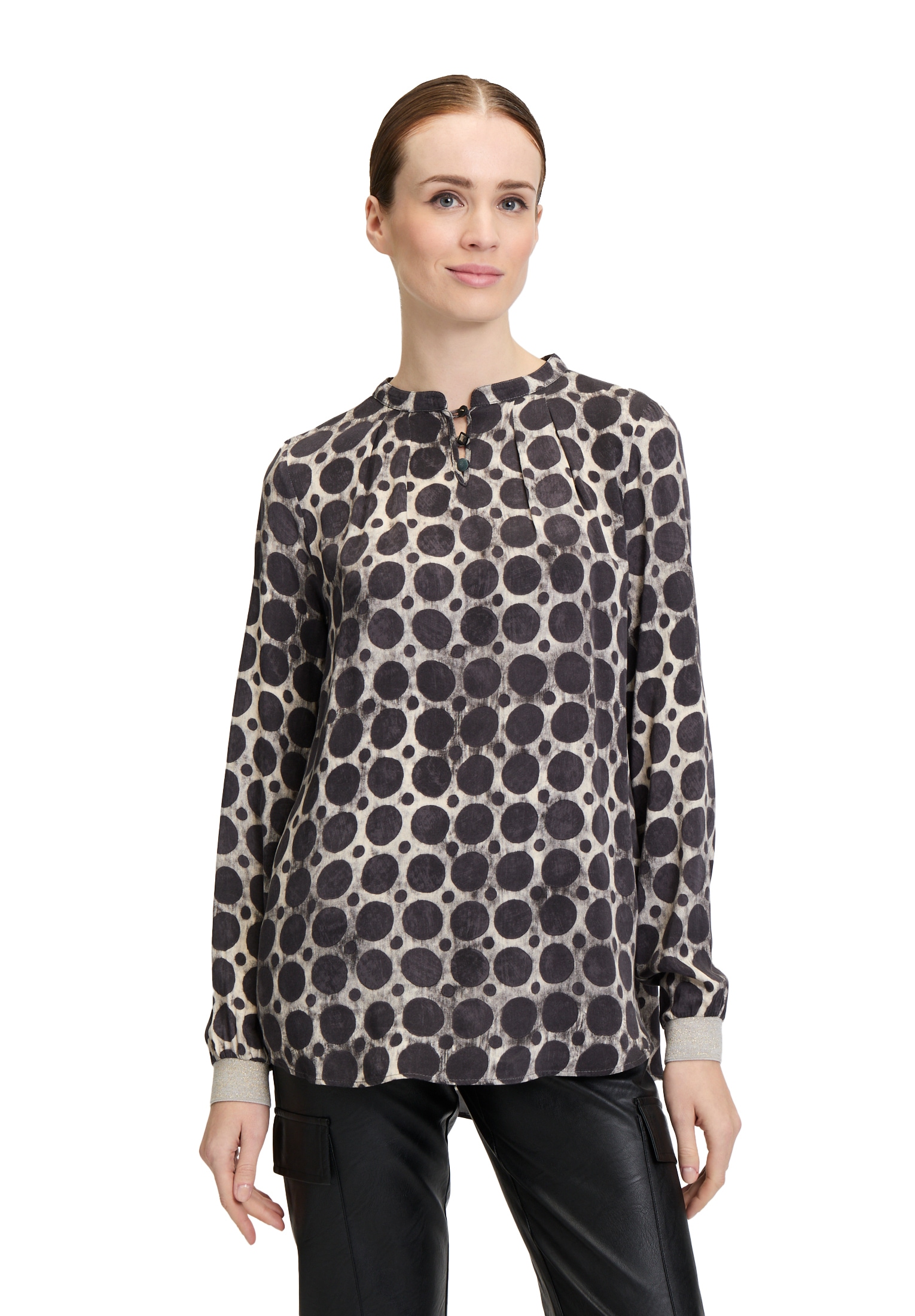 Cartoon Klassische Bluse »Casual-Bluse mit Rippbündchen«