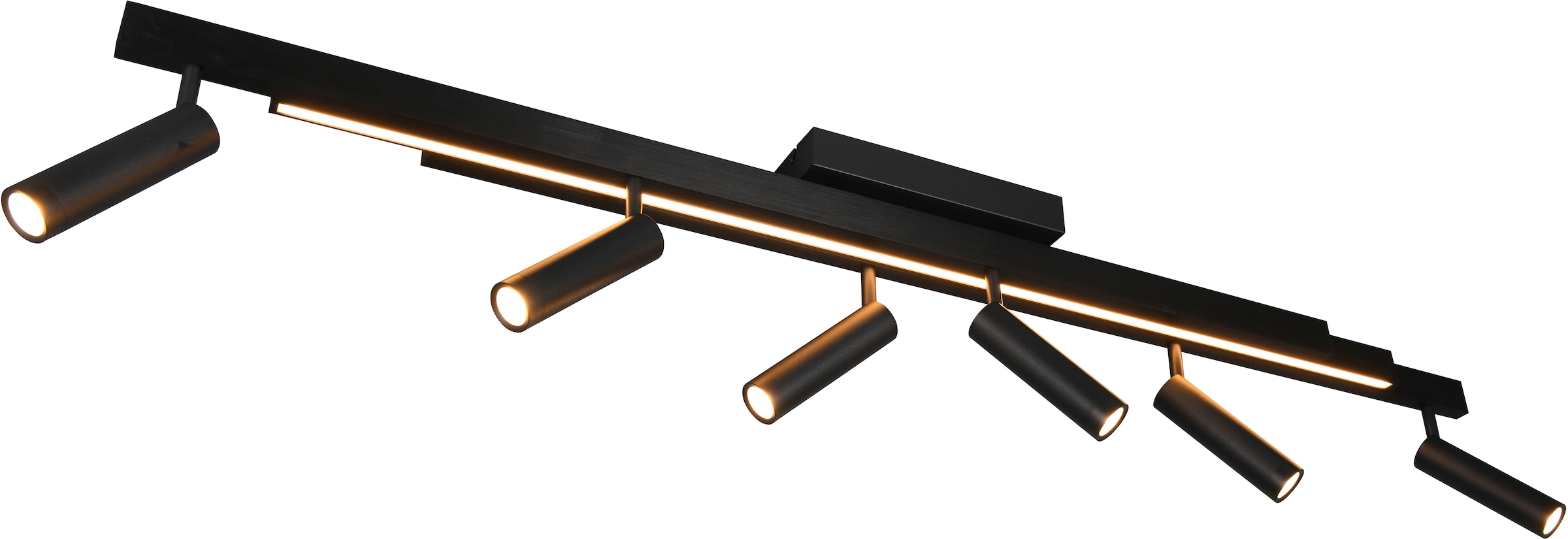 TRIO Leuchten LED Deckenleuchte »ZENO ausziehbare LED Deckenlampe mit 6 verstellbaren Spots dimmbar CCT« LED-Board 1 Stk. warmweiß - kaltweiß getrennt schaltbare Spots, Lichtfarbe einstellbar inkl Fernbedienung