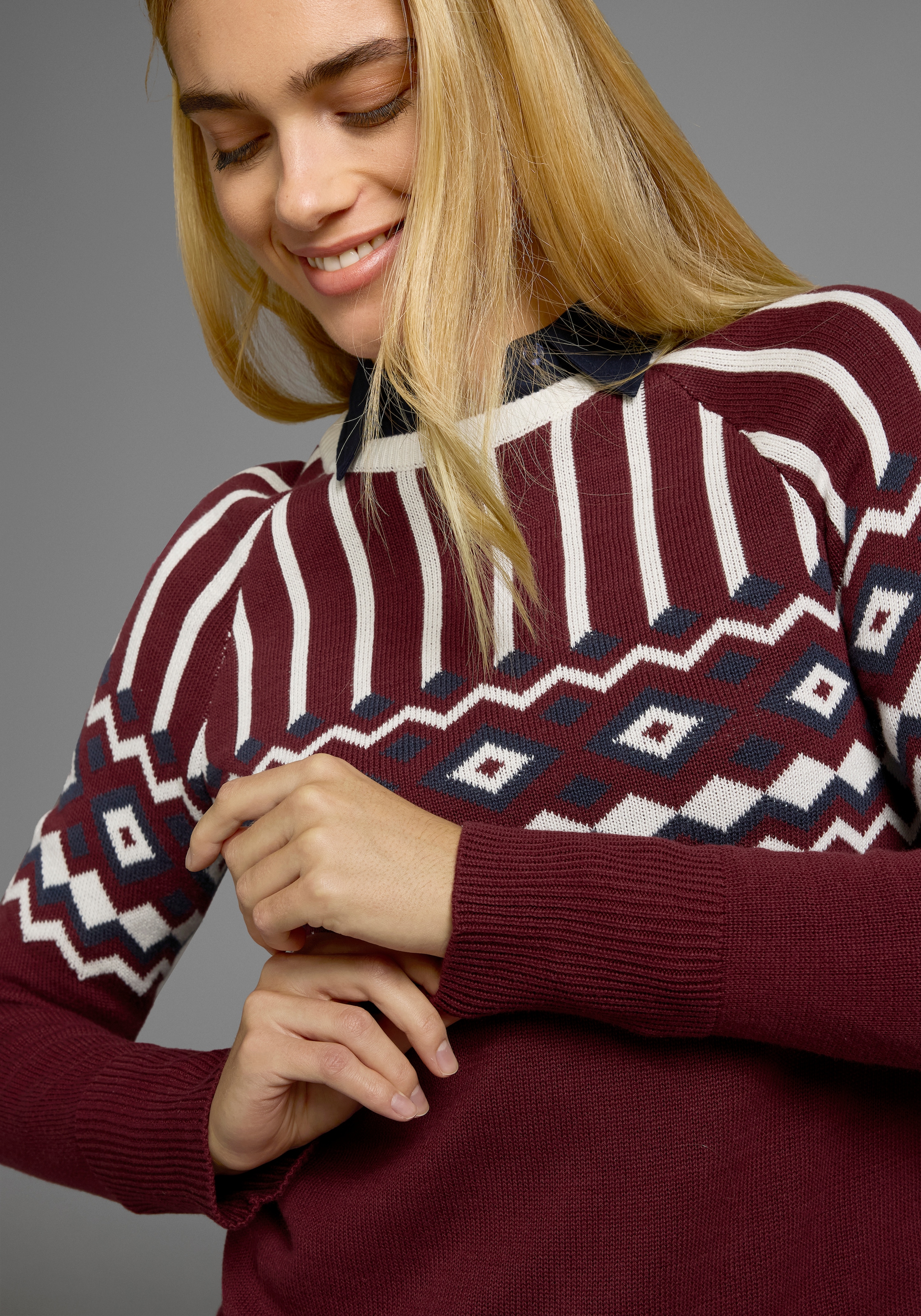 AJC Jacquardpullover, mit Norwegermuster in verschiedenen Farbvarianten