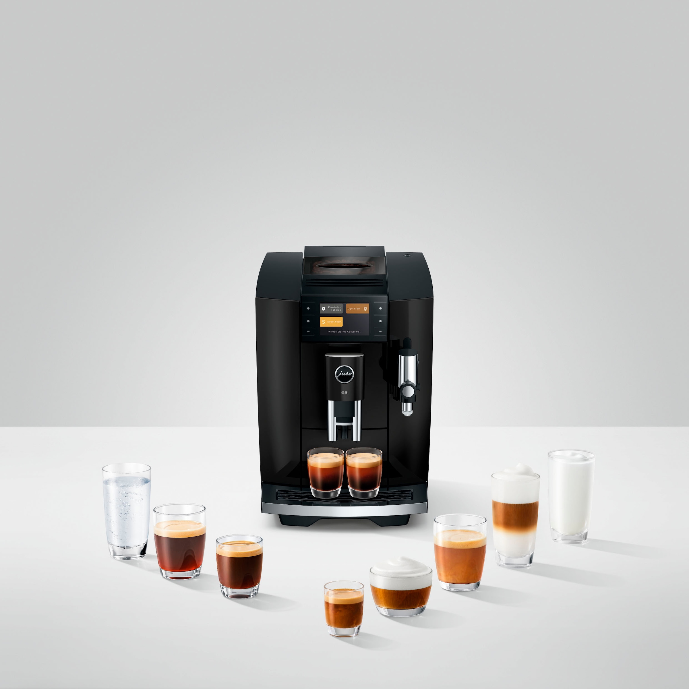 JURA Kaffeevollautomat »15745 E8 (ED), Piano Black« 27 Spezialitäten, WiFi, Hot & Light Brew, Sweet