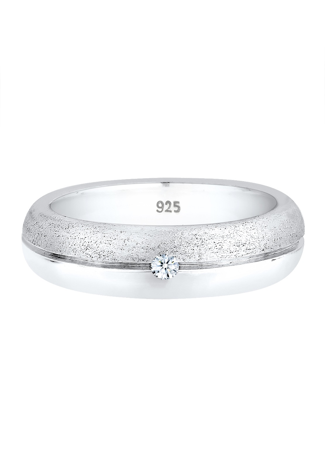 Elli DIAMONDS Verlobungsring »Ring Basic Bandring Diamant (0.03 ct.) 925 Silber«