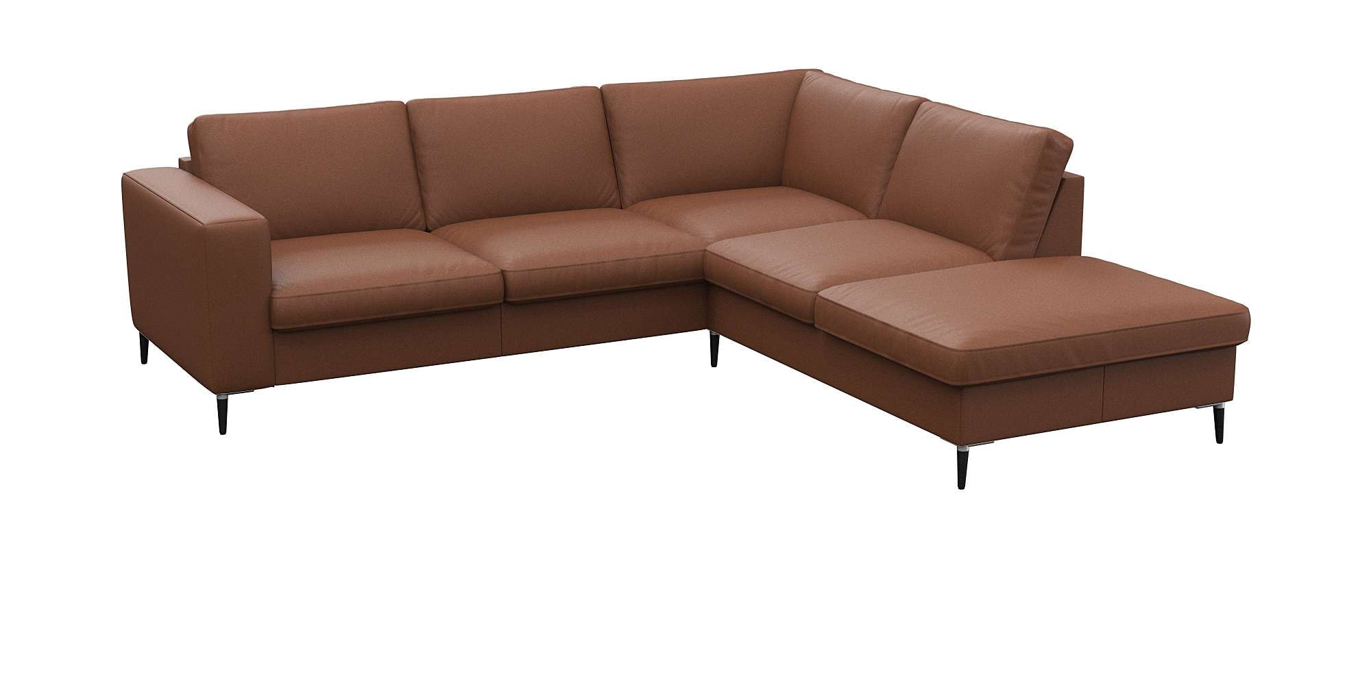 FLEXLUX Ecksofa »Fiore, bequem und komfortabel, zeitlos, OTTOs Choice, L-Form«, breite Armlehnen, Füße Alu/schwarz, B/T 241/225 cm, Kaltschaum im Sitz