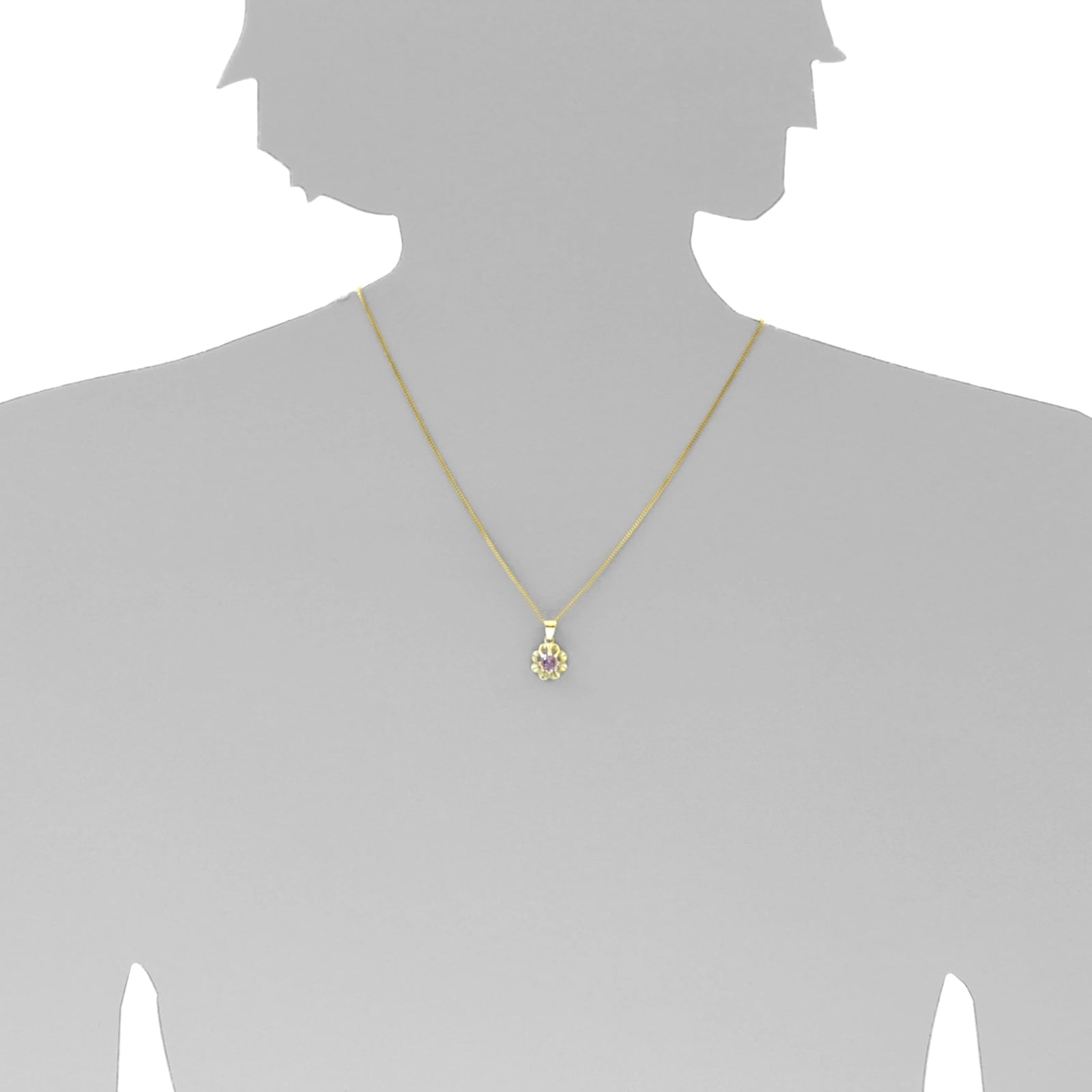 OSTSEE-SCHMUCK Kette und Anhänger Set »- Pia 6 mm - Gold 333/000 - Amethyst« ()