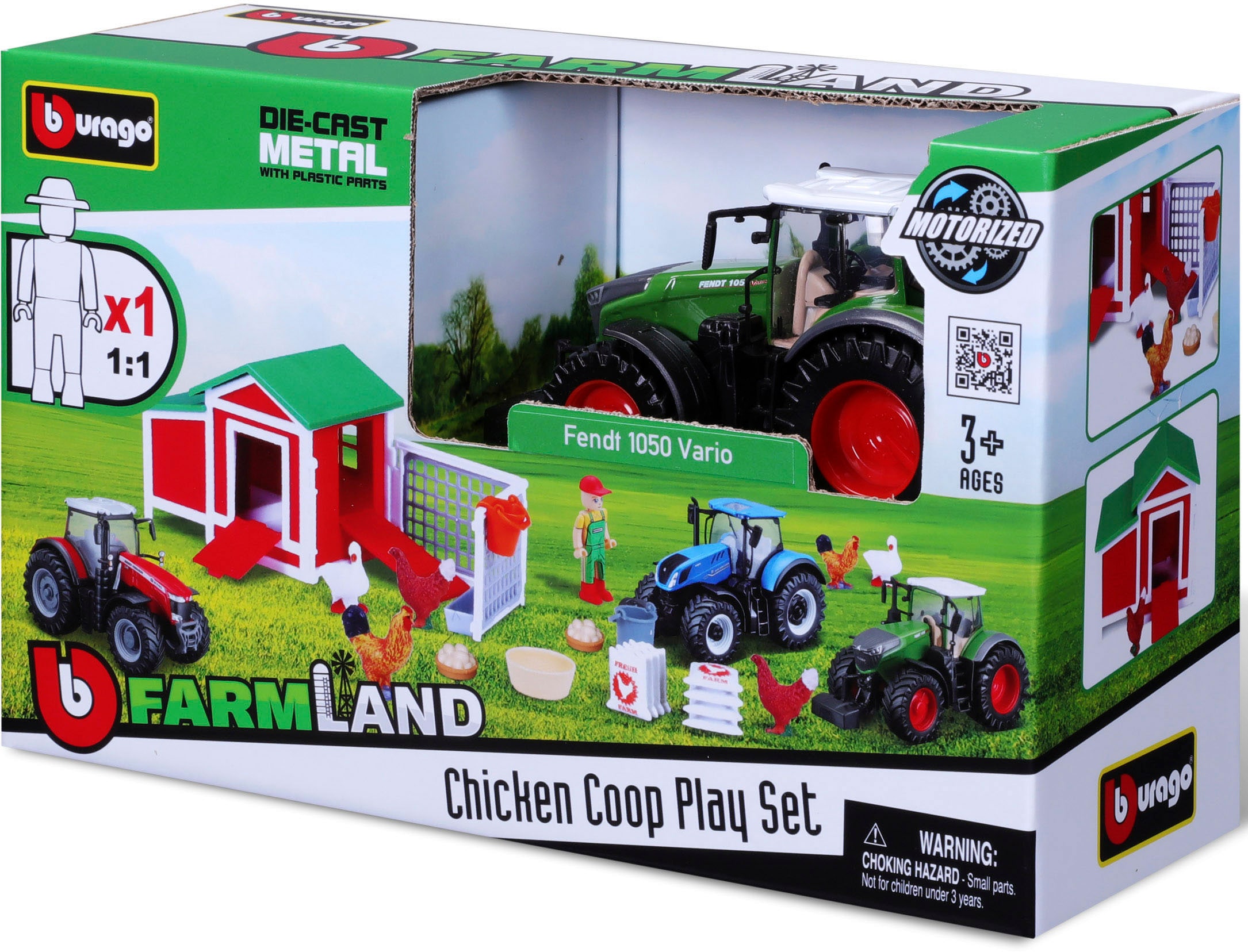 Bburago Spielwelt »Farmland, Hühnerstall«, inkl. FENDT Traktor