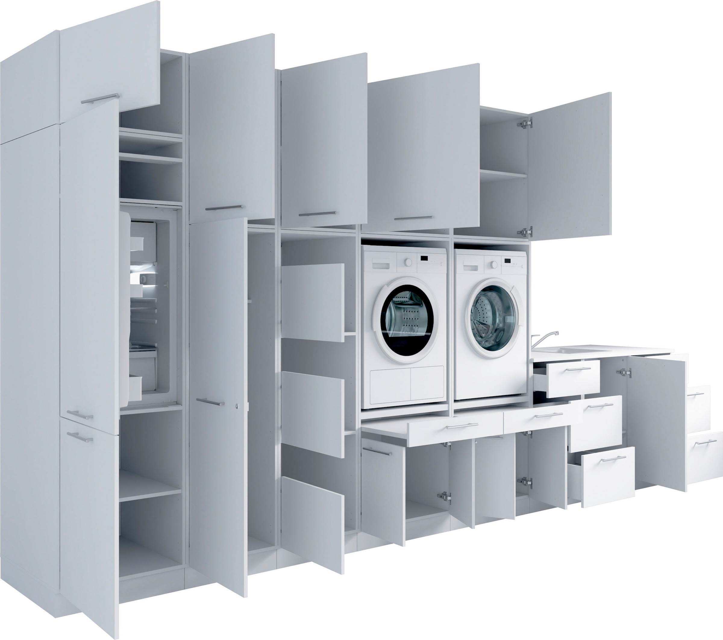 Laundreezy Mehrzweckschrank-Set »Laundreezy, 12-tlg. Mehrzweckschrank-Set B/H/T 445/238/68 cm« 12 Stk. tlg.