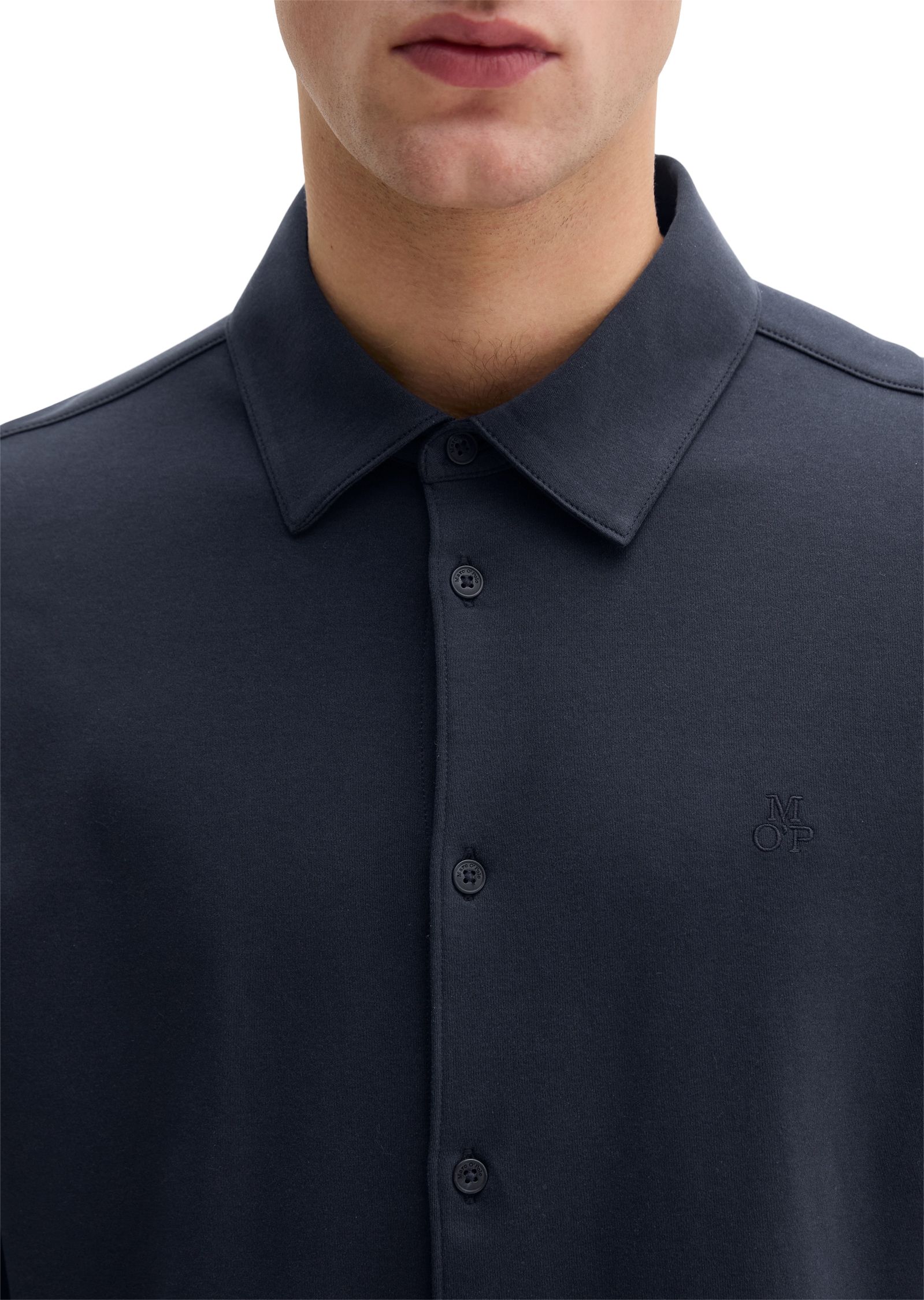 Marc O'Polo Langarm-Poloshirt regular fit aus weichem Bio-Baumwoll-Jersey