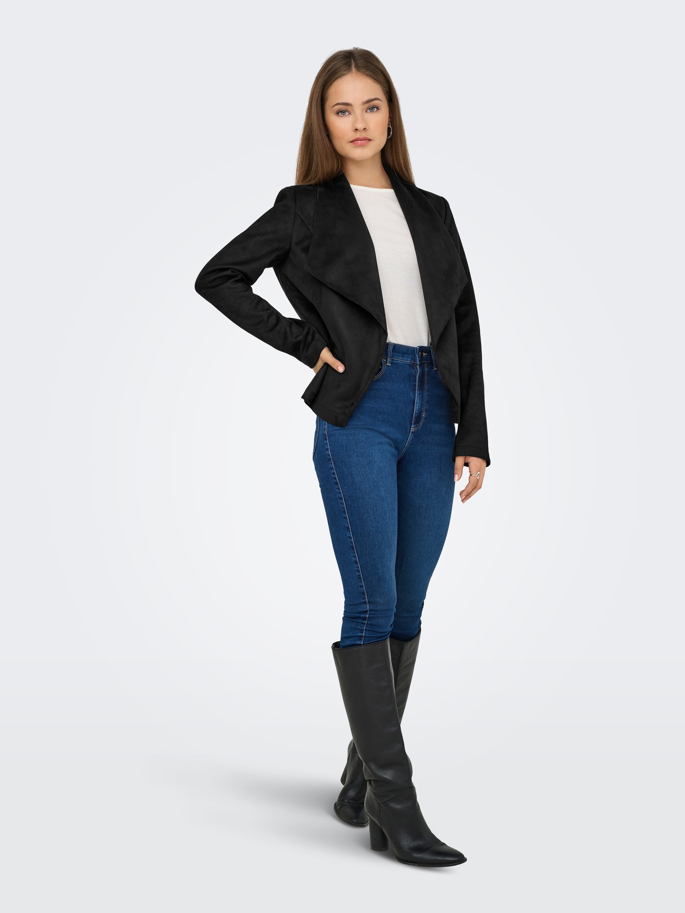 ONLY Kurzjacke »ONLJOLINE FAUX SUEDE DRAPY JACKET OTW« in Wildleder Optik