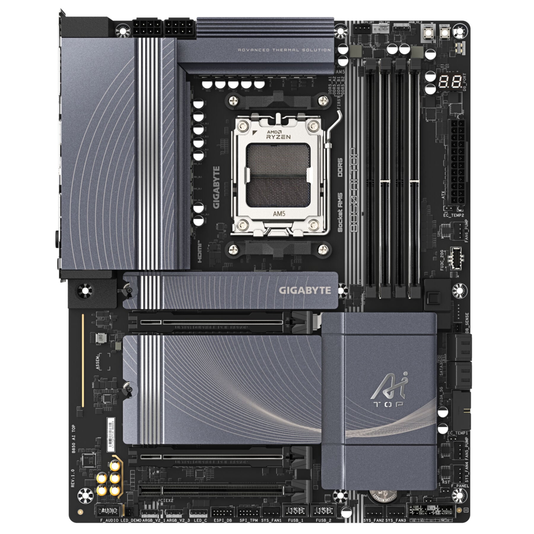 Gigabyte Mainboard »B850 AI TOP Motherboard - AMD Ryzen 9000 Series CPUs, 16+2+2 Phasen Di«