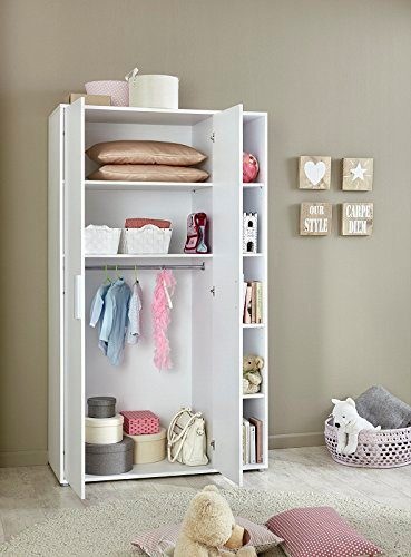 BMG Möbel Babyzimmer-Komplettset »Luis«, (Set, 4 tlg., Babybett, Wickelkommode, Wandboard, Kleiderschrank), Bett + Wickelkommode + 2-trg. Schrank + Wandboard