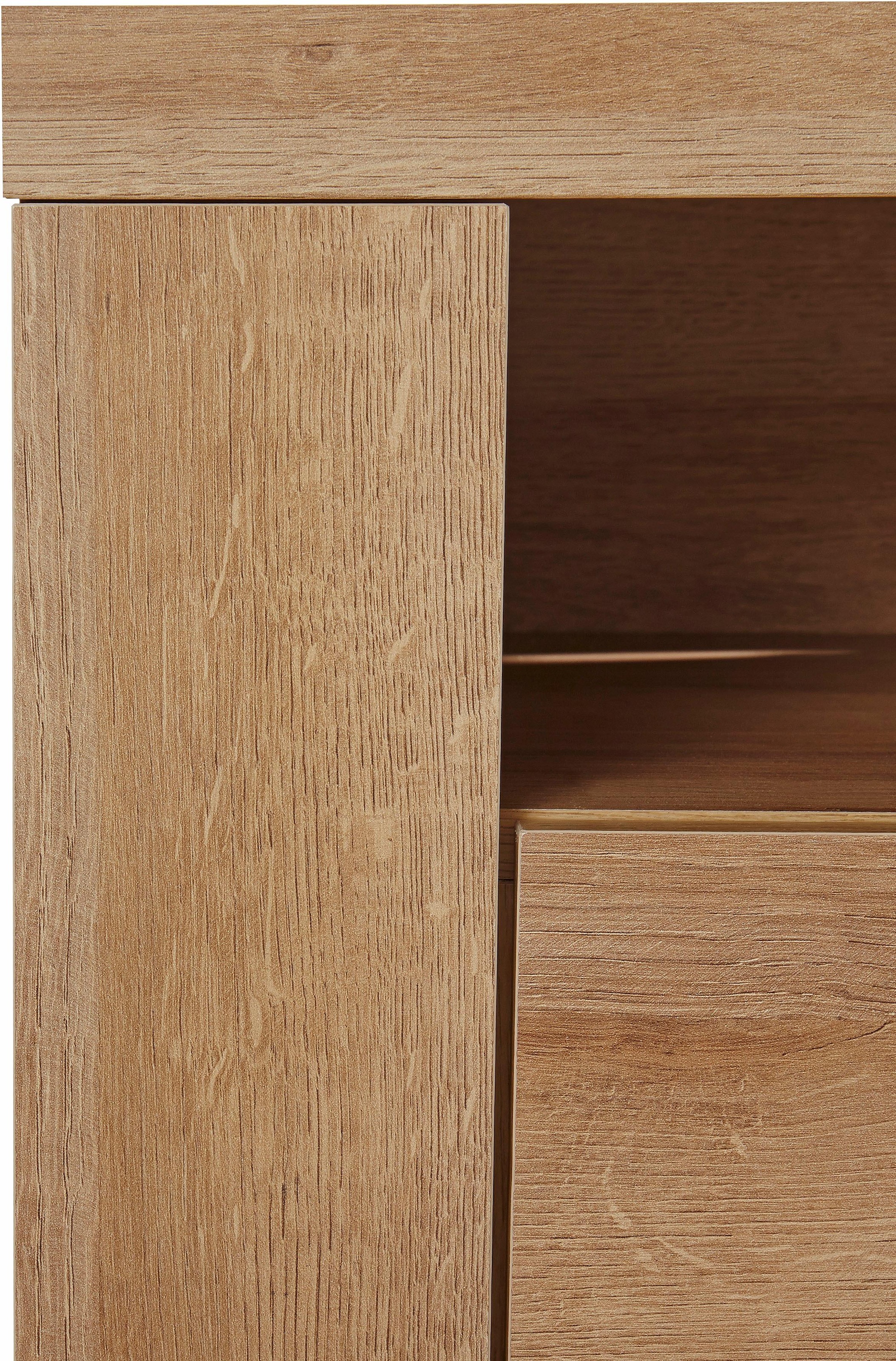 Home affaire Lowboard »Larona, zeitloses TV Board mit 1 Klappe und 2 offenen Fächern«, Breite 140 cm, Fernsehbank, viel Stauraum, dekorative Rahmenoptik