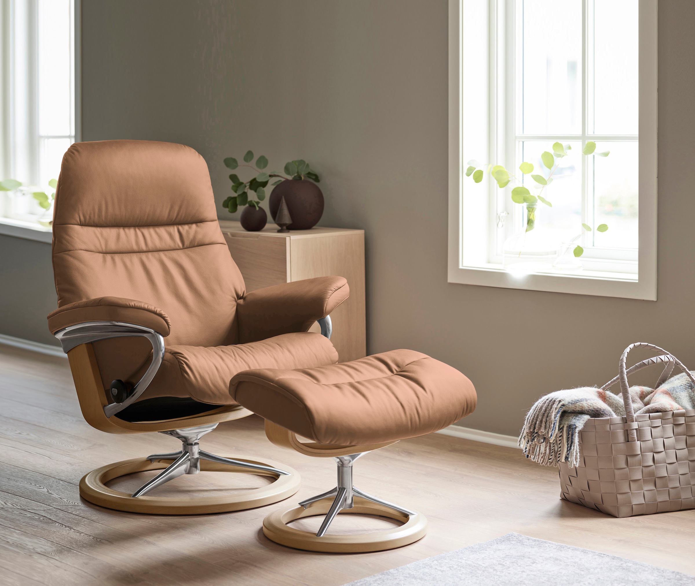 Stressless® Relaxsessel »Sunrise« mit Signature Base, Größe M, Gestell Eiche