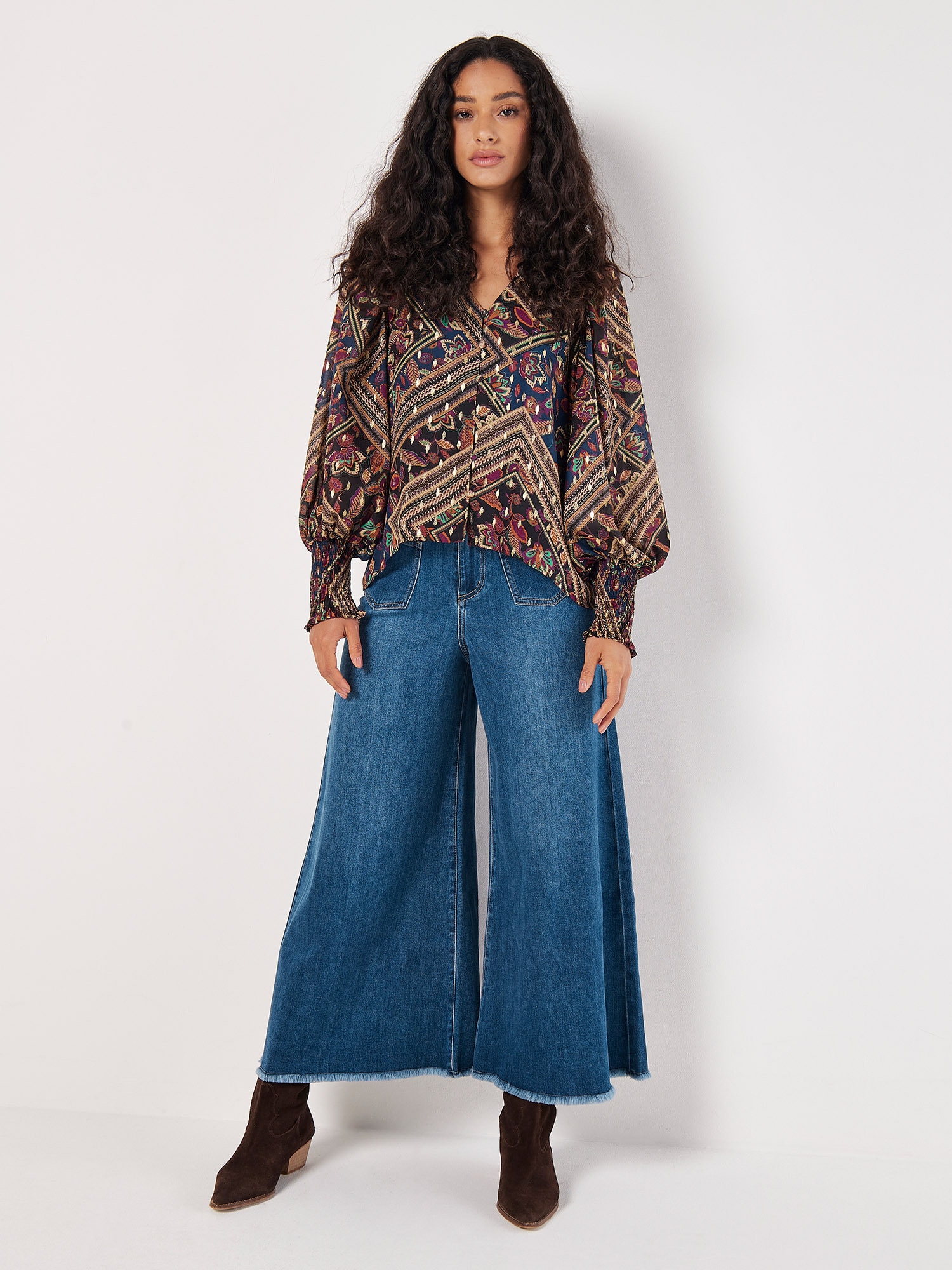 Apricot Druckbluse »Blumendruck Top« mit Golddetails