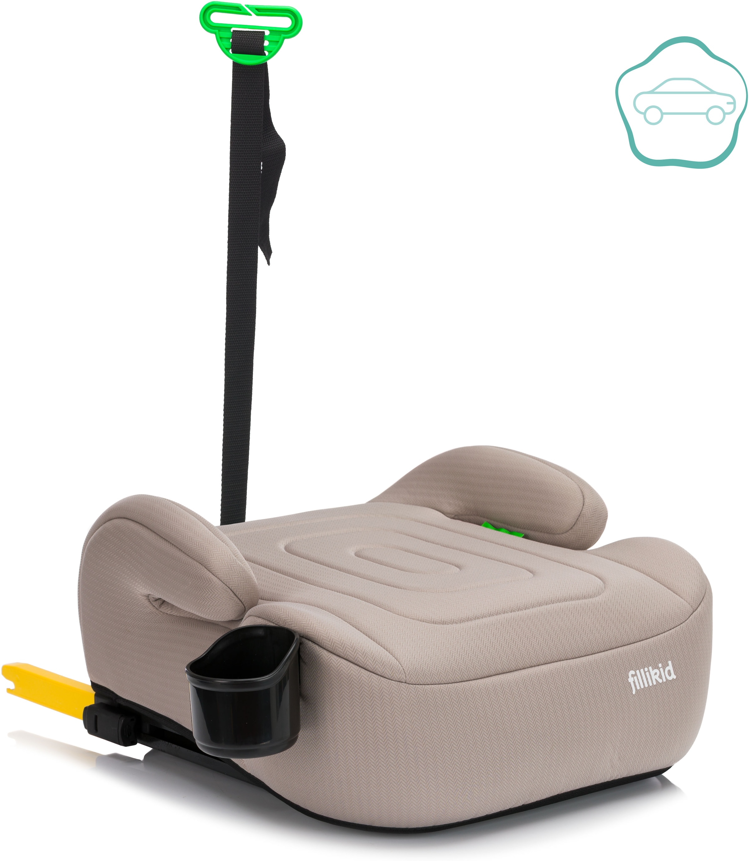 Fillikid Kindersitzerhöhung »Flip Deluxe, Auto mit verstellbarem Iso-Fix« mit Flaschenhalter