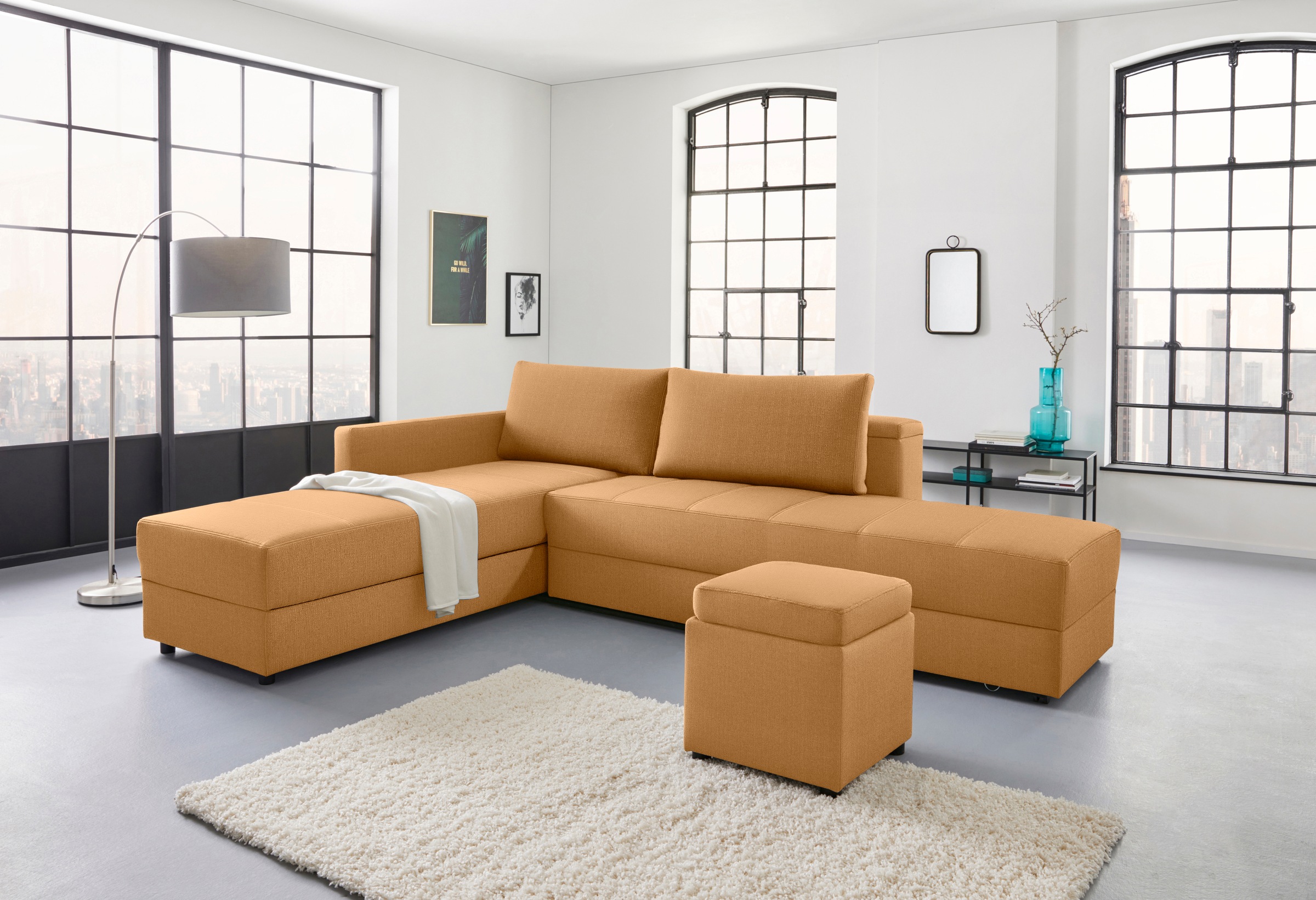 LOOKS by Wolfgang Joop Ecksofa »LooksIII L-Form« durch Drehfunktion zum Bett wandelbar, inklusive Staufach