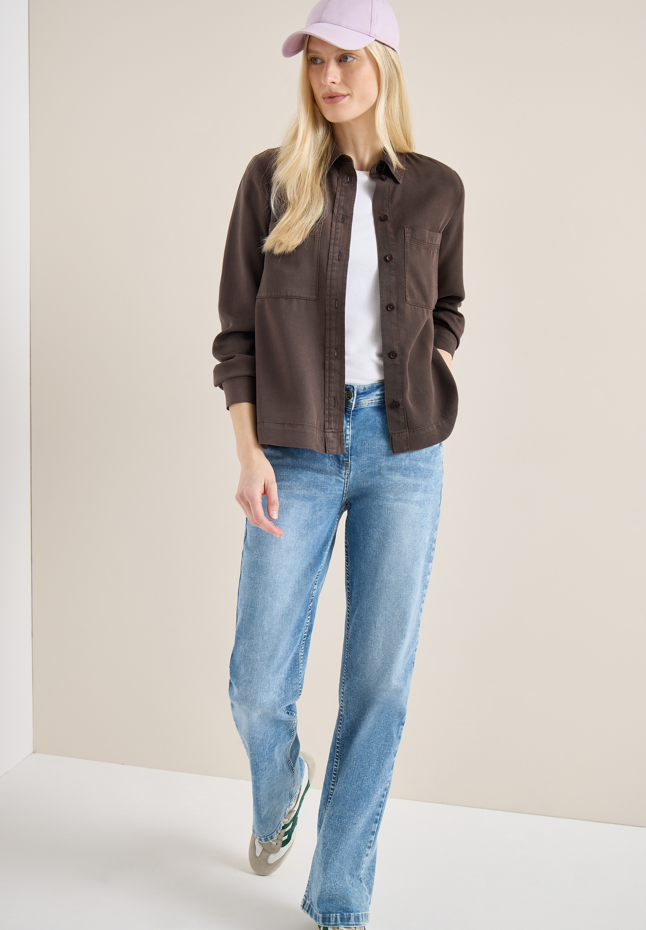 Cecil Langarmbluse aus atmungsaktivem Lyocell