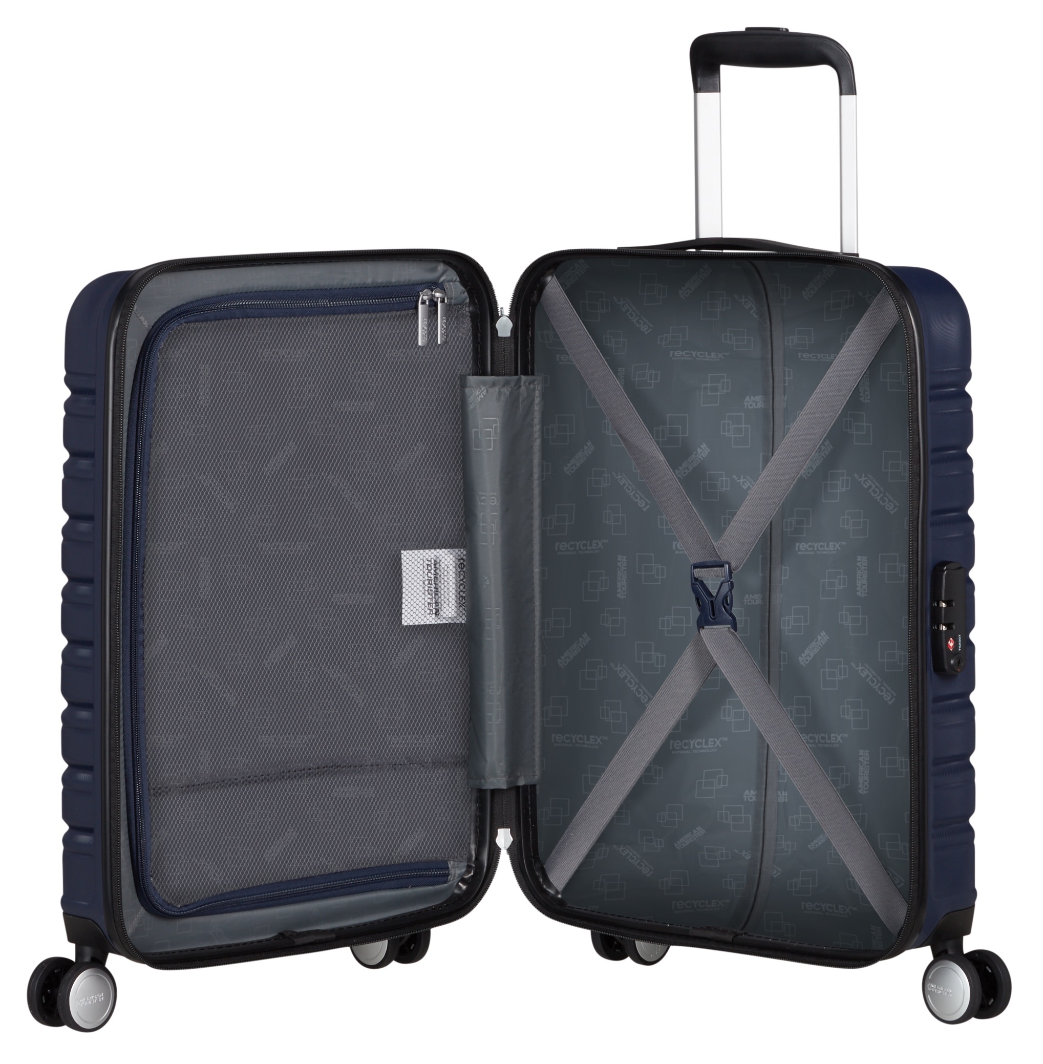 American Tourister® Hartschalen-Trolley »FLASHLINE 55«, 4 St. Rollen, Handgepäck-Koffer Reisegepäck Koffer TSA-Zahlenschloss