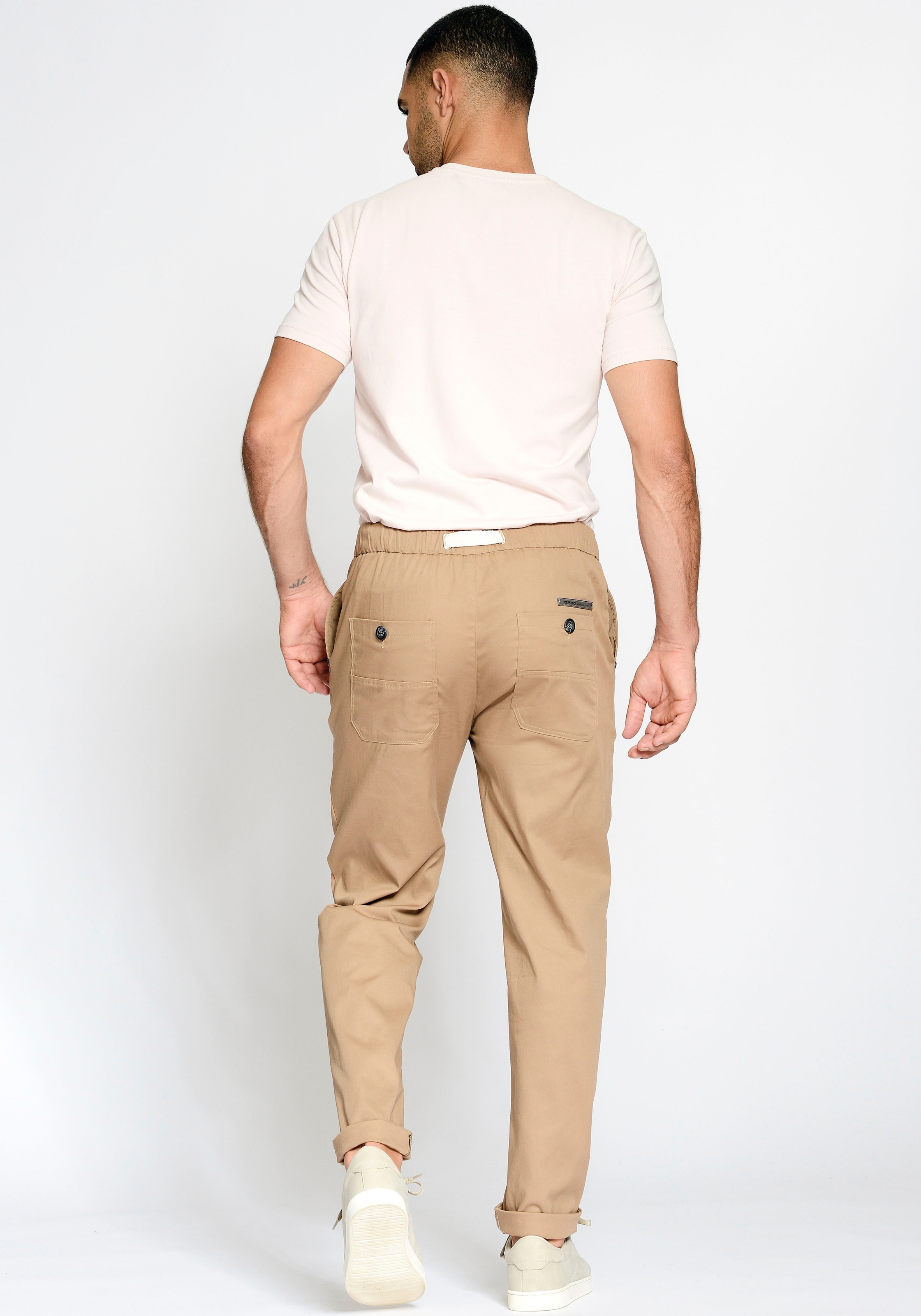 GANG Chinohose »94SANTO JOGGER«, Jogger Style mit Gummizug und Tunnelzug-Verschluss