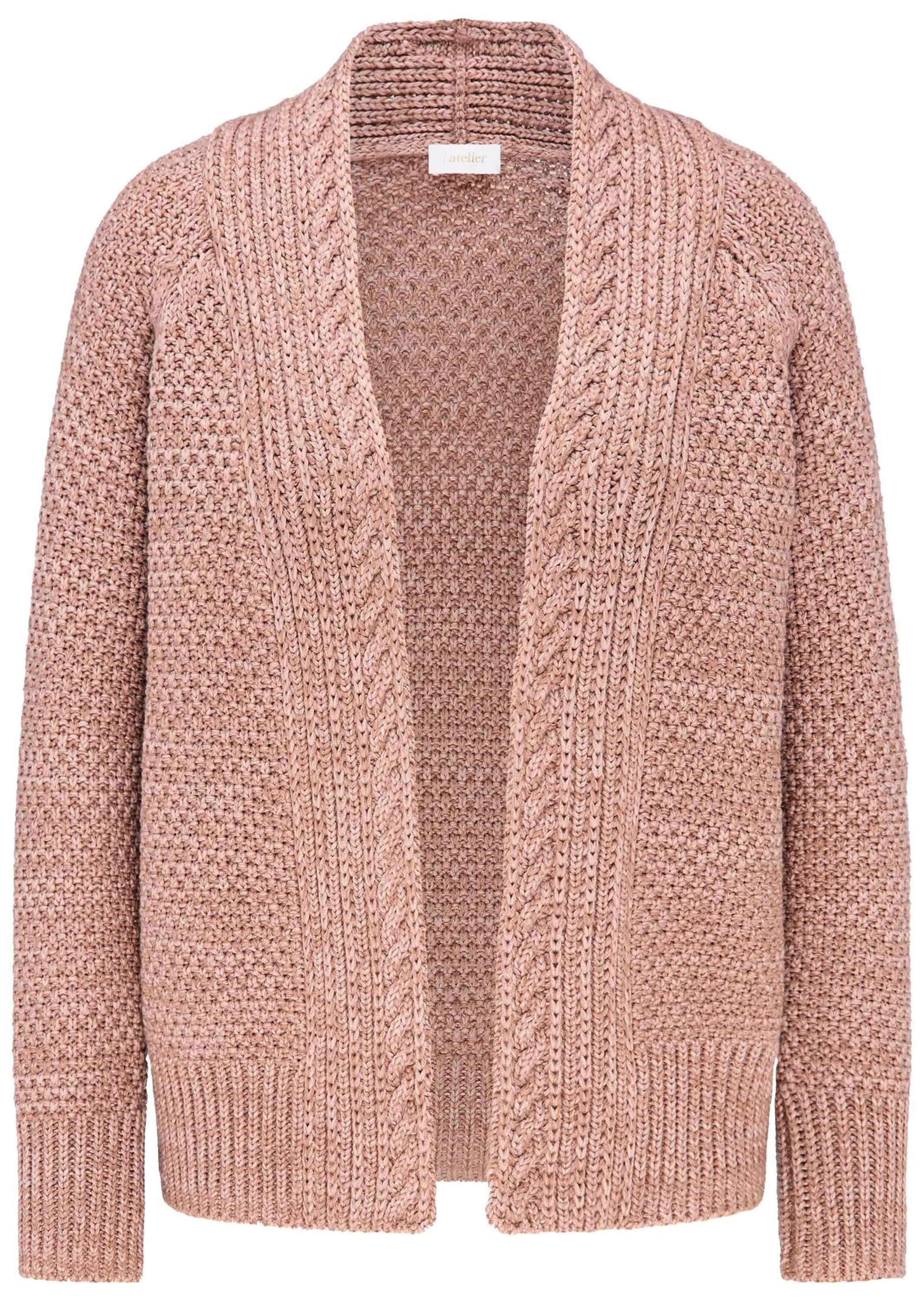 GOLDNER Strickjacke »Kurzgröße Elegante Grobstrickjacke, Zopfmuster« Ohne