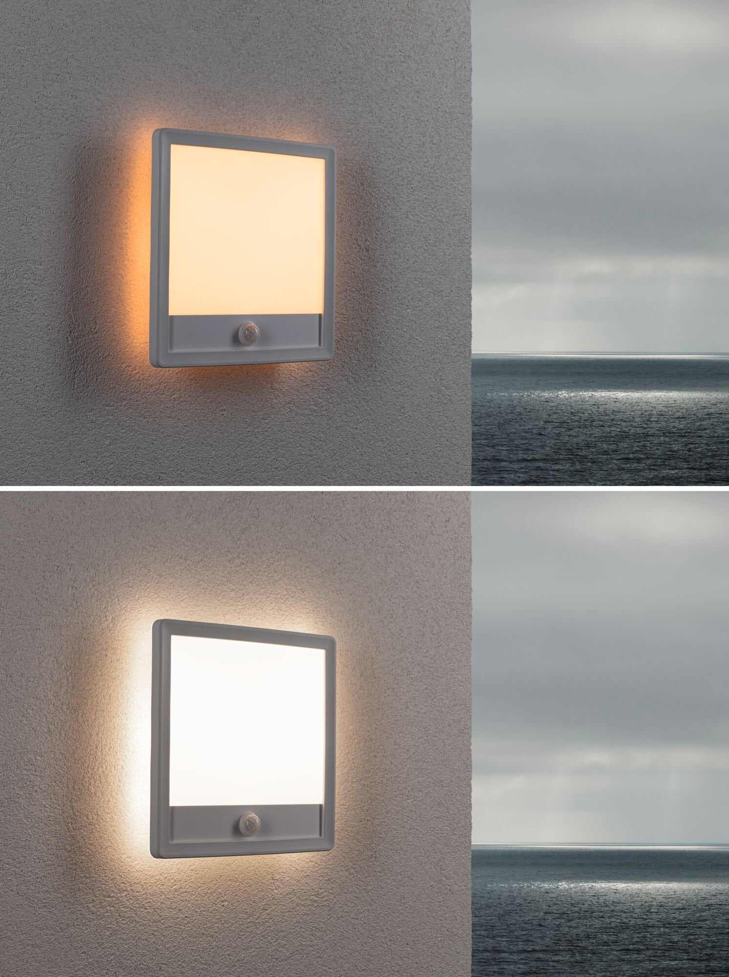 Paulmann LED Außen-Wandleuchte »Außenpanel Lamina IP44 eckig 250x47mm 14W 920lm 230V Kunststoff«, 1 flammig, Backlight Bewegungsmelder insektenfreundlich tunable warmwhite