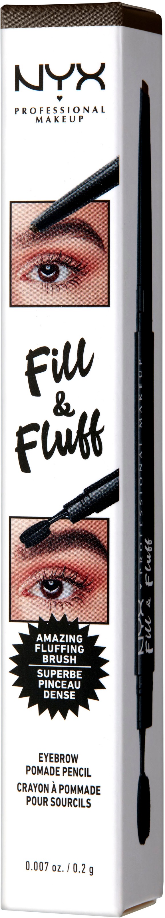 NYX Augenbrauen-Stift »Professional Makeup Fill & Fluff Eyebrow Pomade Pencil«, mit dichter Härchenbürste