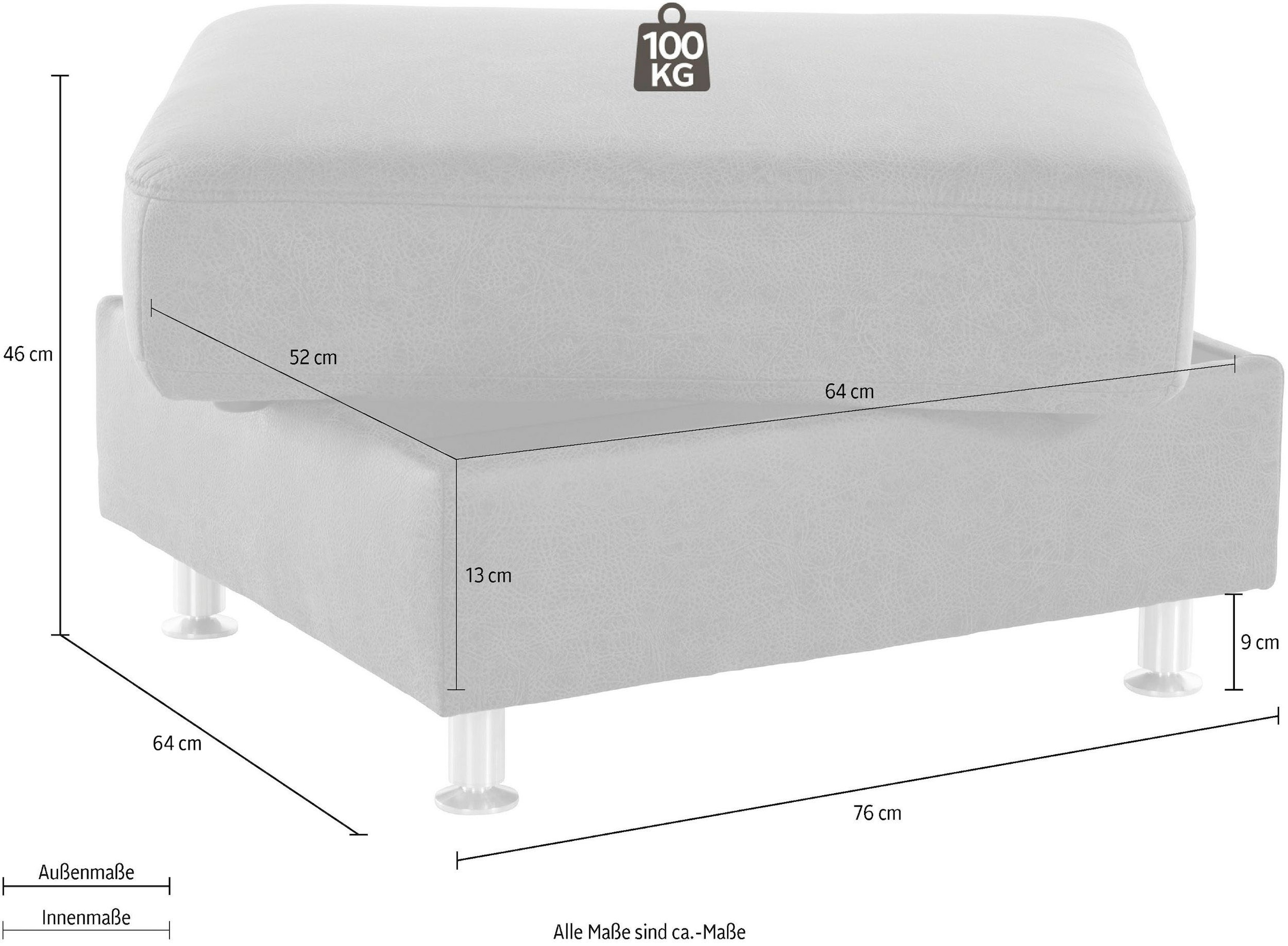 sit&more Stauraumhocker »Darwin«, inklusive Federkern und Stauraum