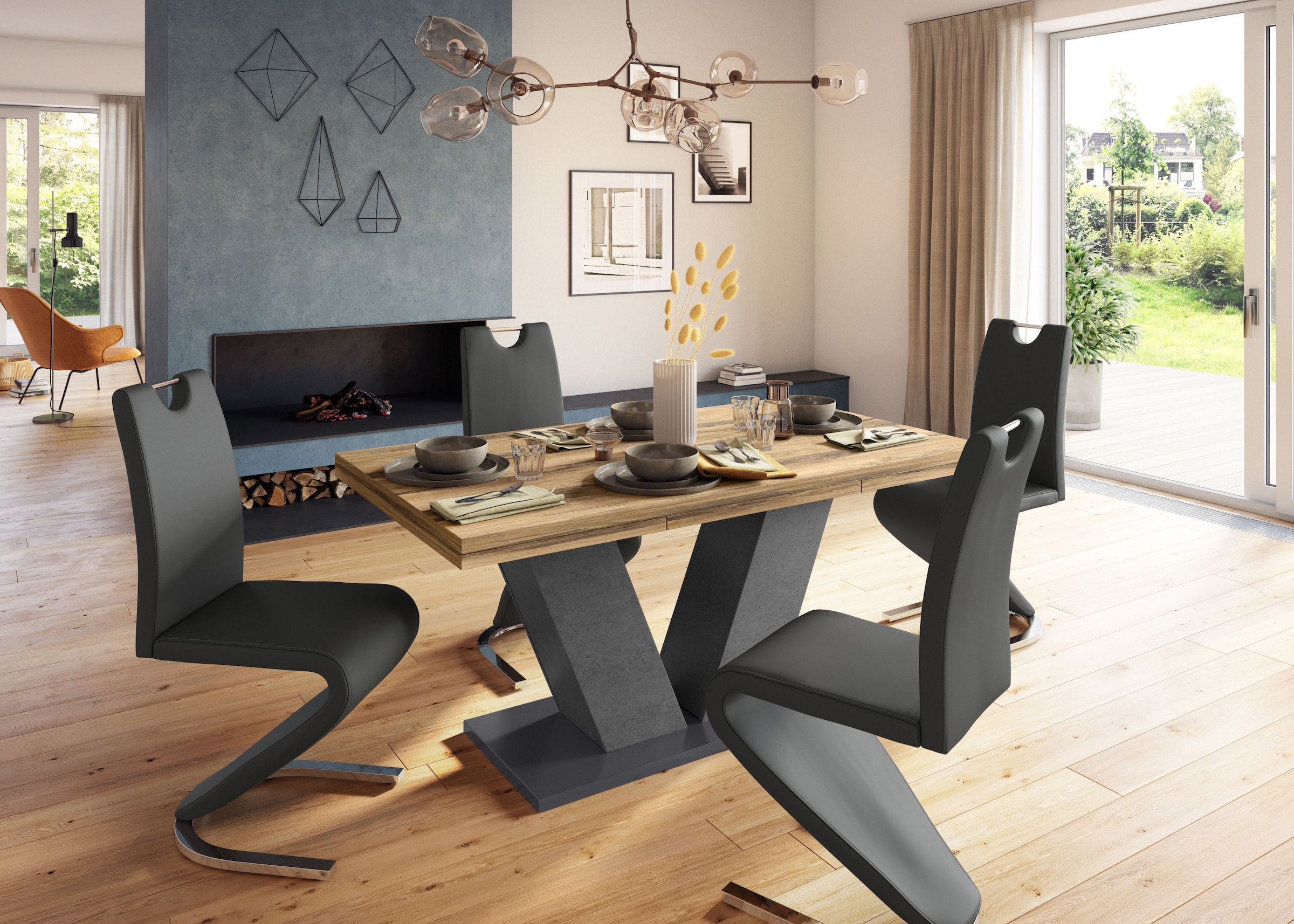 Mäusbacher Esstisch »Komfort Tisch TOPSELLER!« OTTOs Choice,  Mäusbacher Esstisch mit V Gestell und Bodenplatte