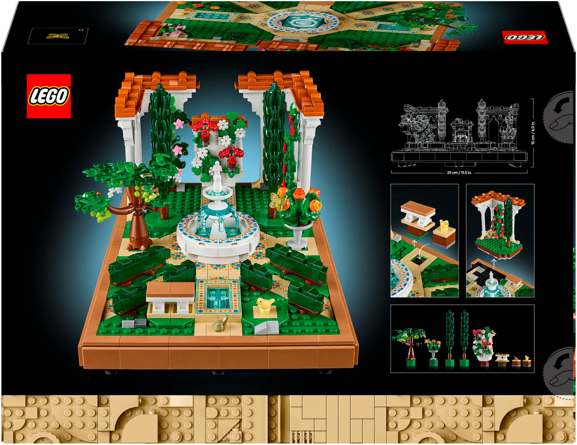 LEGO® Konstruktionsspielsteine »Springbrunnengarten (10359), LEGO Icons«, (1302 St.), Made in Europe