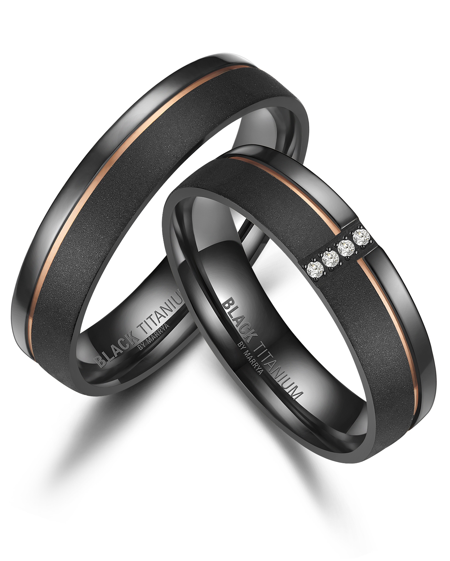 Partnerring »BLACK TITANIUM by MARRYA Black Titanium - Zirkonium Ringe Trauringe...