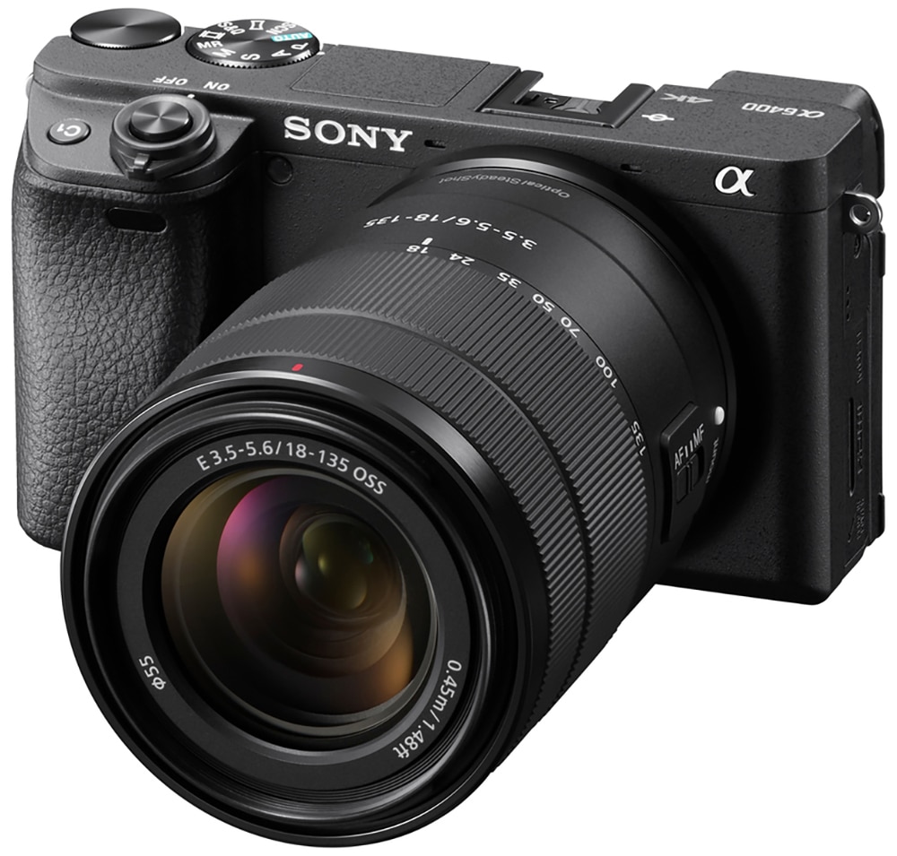Sony Systemkamera »Alpha 6400AMB APS-C + SEL35F18 Objektiv« SEL18135 , SEL35F18 , 24 , 2 fach fach x opt. Zoom , Bluetooth | WLAN