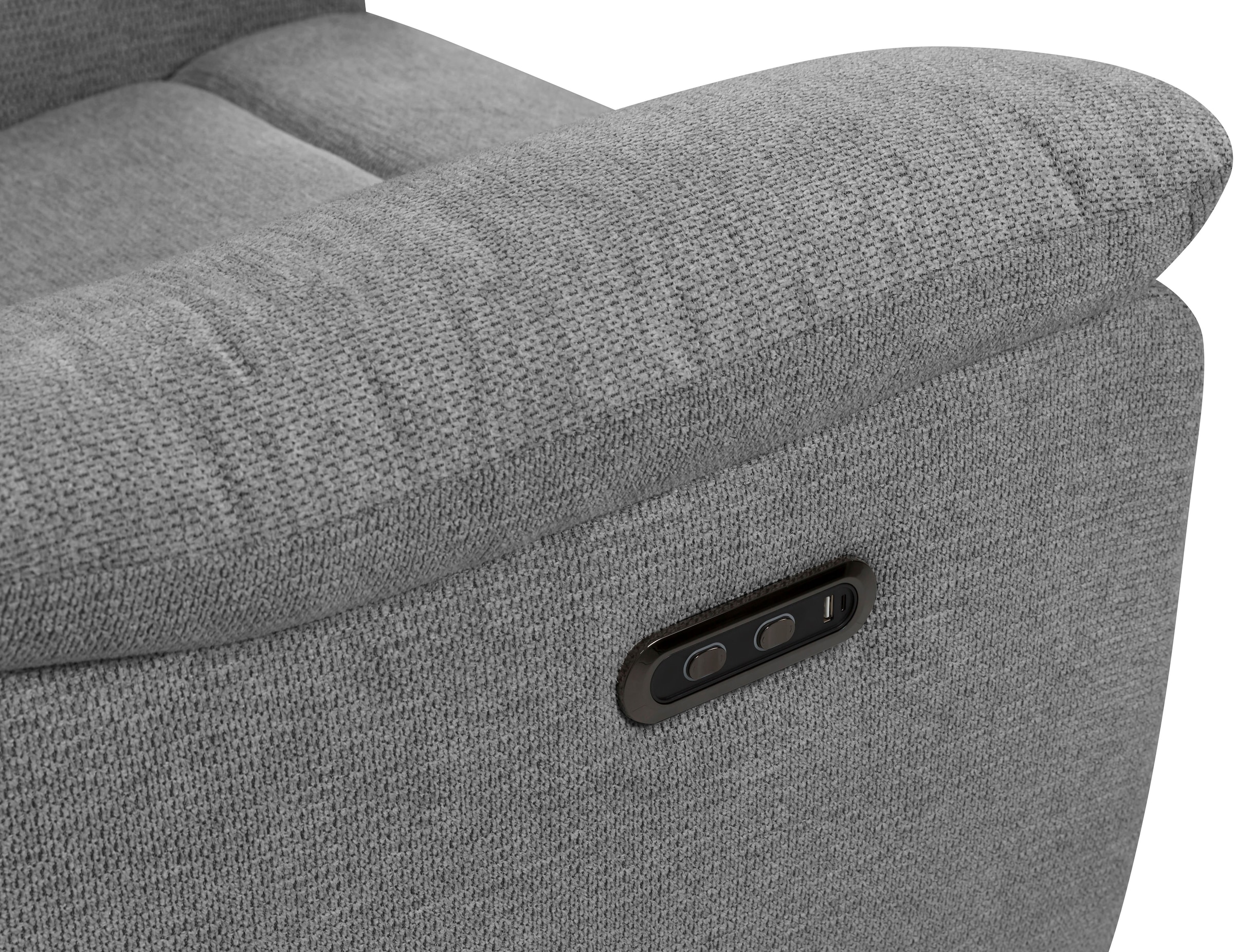 Home affaire 2-Sitzer »ODILON, 2er-Kinosofa, TV-Sessel, Mulitmedia-Sofa, Struktur, USB A/C,«, Relaxfunktion manuell u. elektrisch, Getränkehalter, Staufach