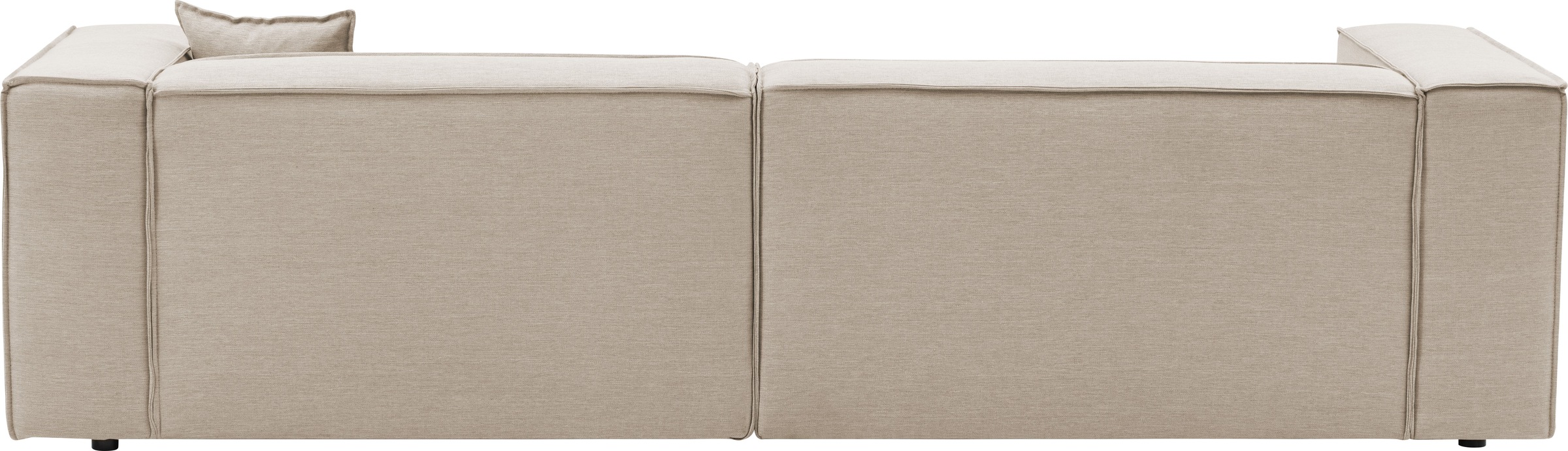 LeGer Home by Lena Gercke Ecksofa »PIARA mit Kedernaht, Cord, Leinenoptik o. Strukturstoff, Couch, L-Form«, wahlweise Ottomane rechts/links, schwarze Füße, bequemer Sitzkomfort