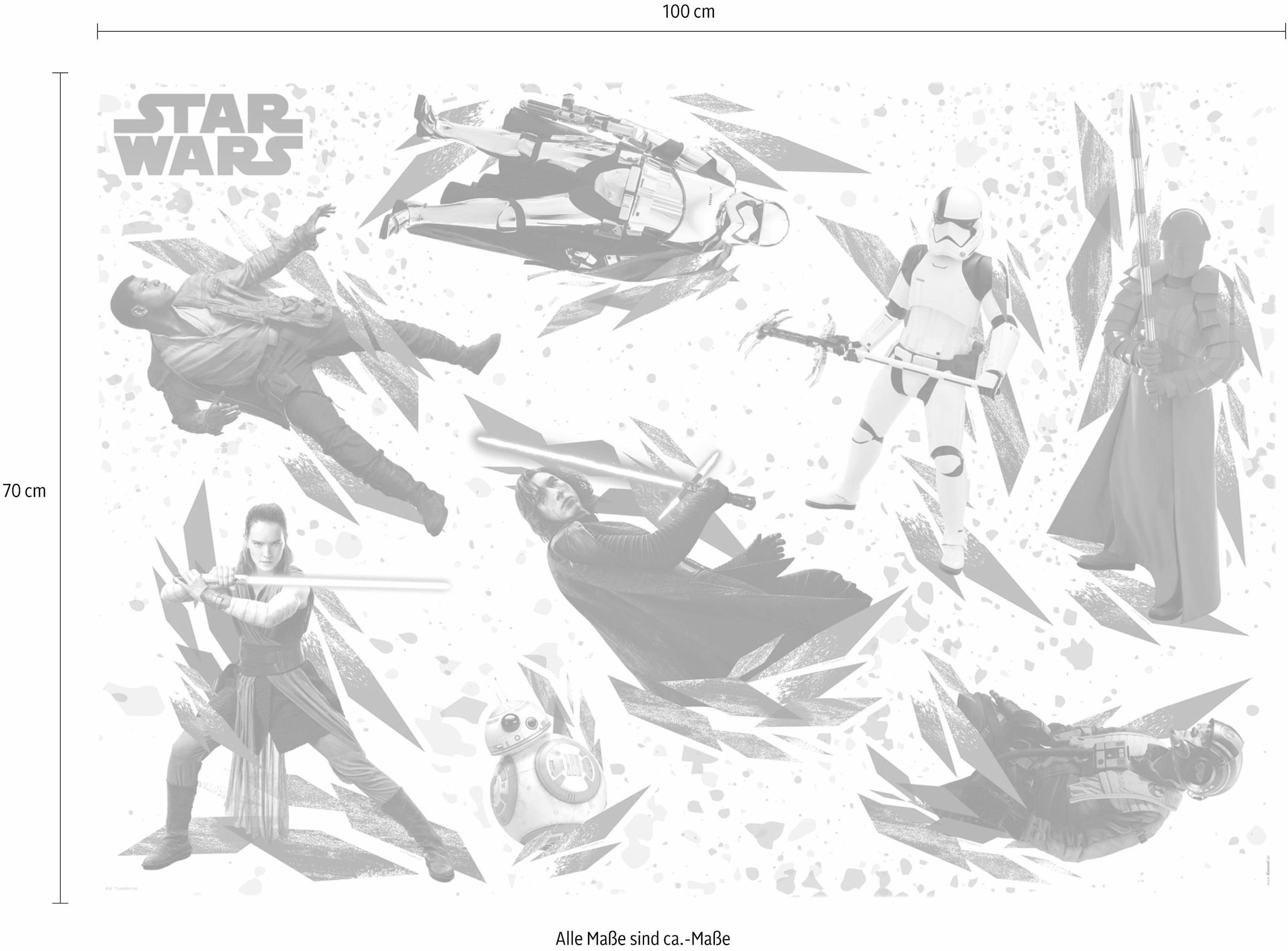 Komar Wandtattoo »Star Wars The Last Jedi«, 100x70 cm (Breite x Höhe), selbstklebendes Wandtattoo
