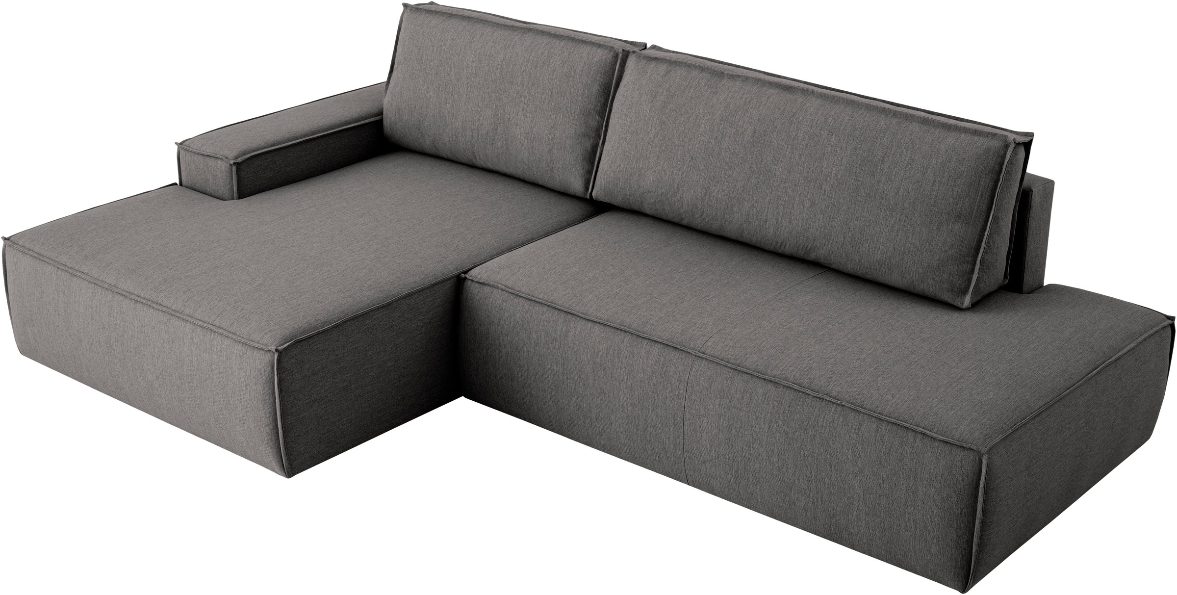 Home affaire Ecksofa »SHERWOOD, Schlafsofa in L-Form offen (275cm), Cord, Leinenoptik«, Schlaffunktion und Bettkasten, Kedernaht, hoher Sitz- & Liegekomfort