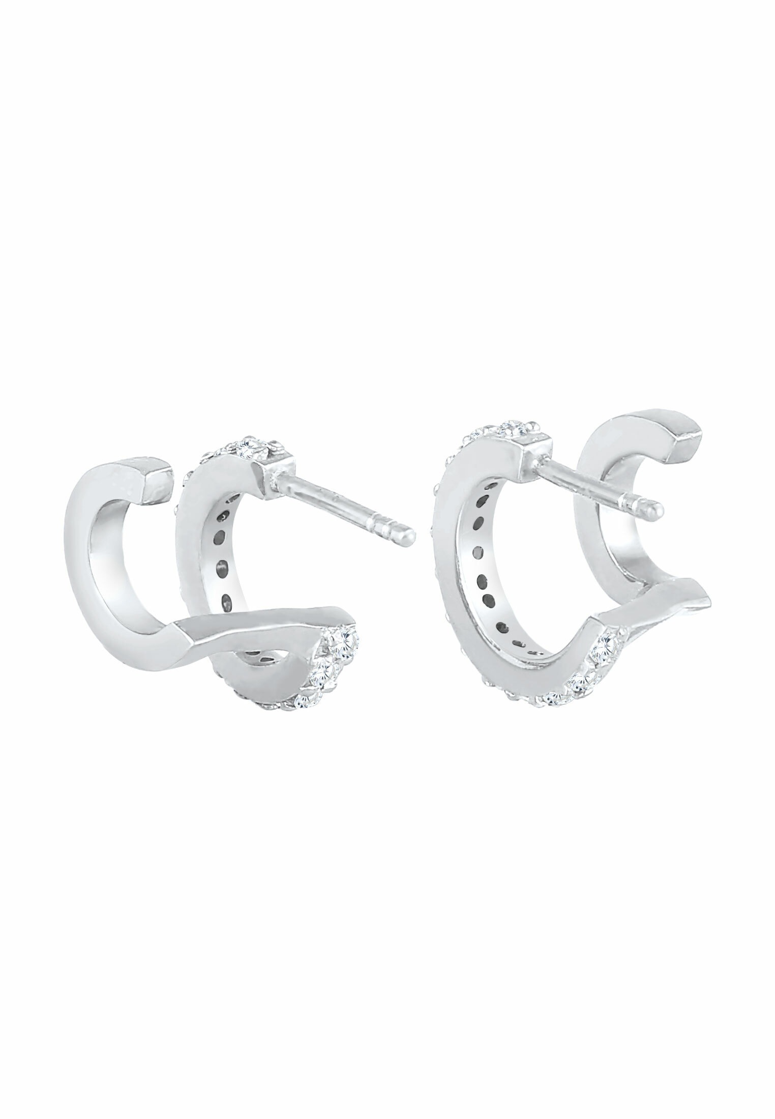 Elli Paar Ohrstecker »Ohrringe Creolen Doppel Zirkonia Stecker 925 Silber«