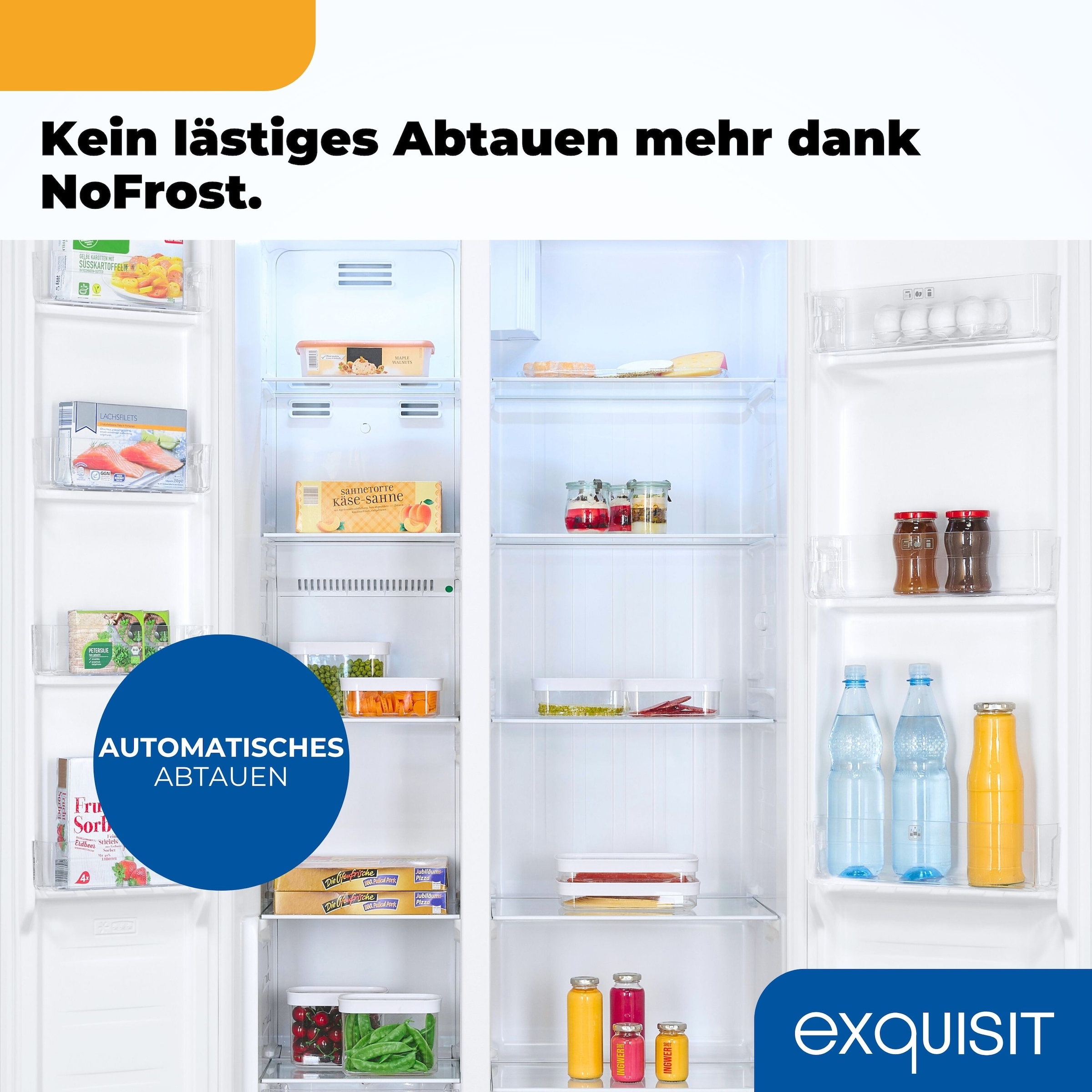 exquisit Side-by-Side »SBS46-040D weiss« 177 cm hoch 91 cm breit