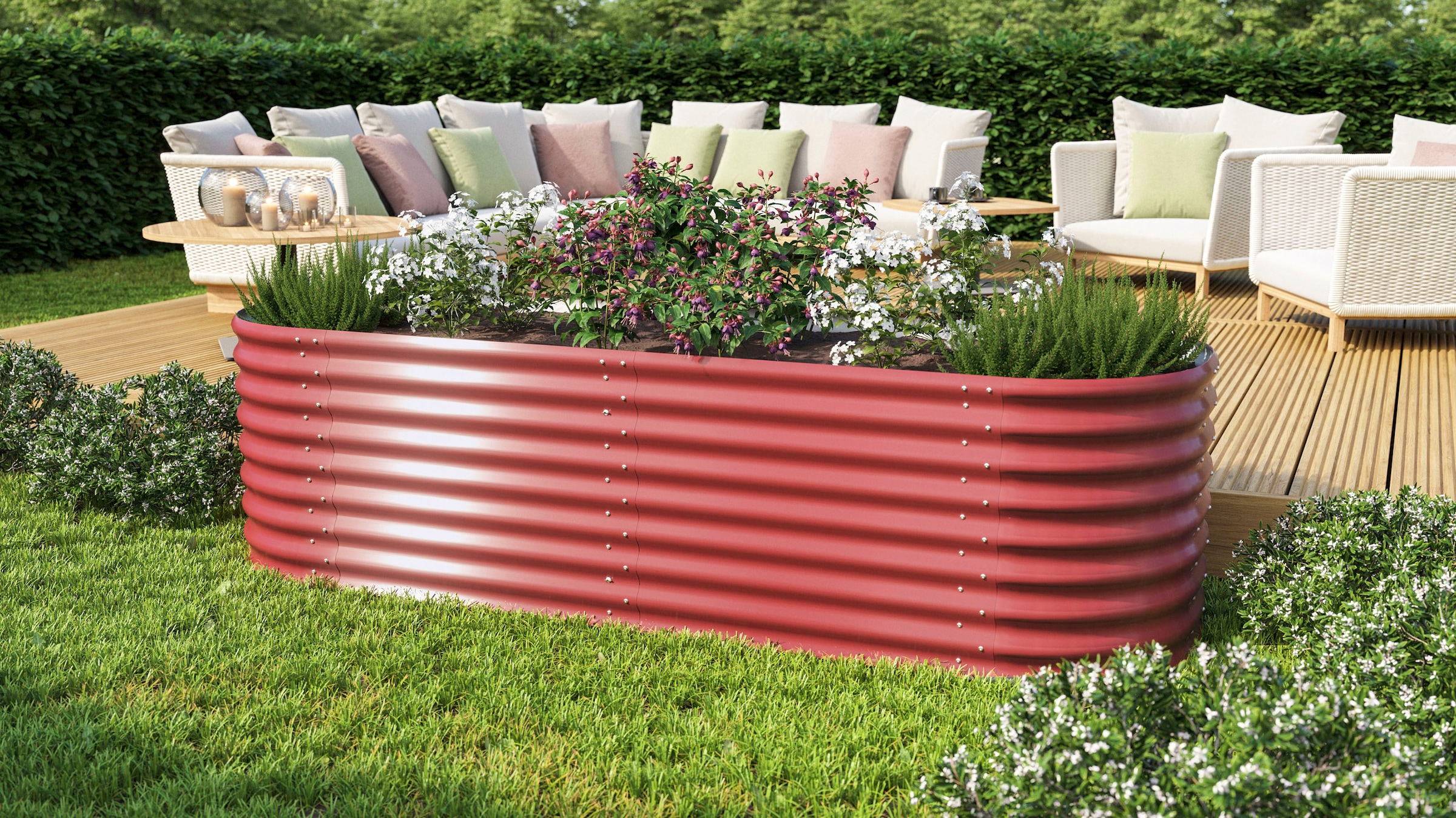 Vitavia Hochbeet »Erweiterung "Stretched 630"«, BxH: 80x63 cm, rubinrot, Metall