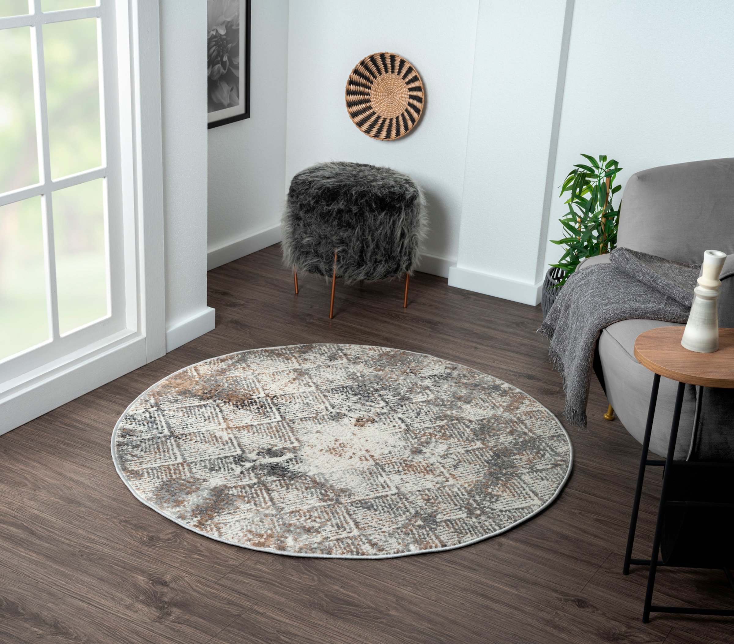 Myflair Möbel & Accessoires Teppich »My Heart« rund 8 mm Höhe Kurzflor, Scandi-Design, besonders weich durch Microfaser