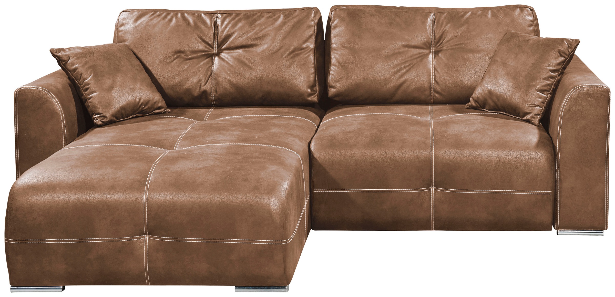ED EXCITING DESIGN Ecksofa »Dolan L-Form«, mit Bettfunktion, Bettkasten & 2 Zierkissen
