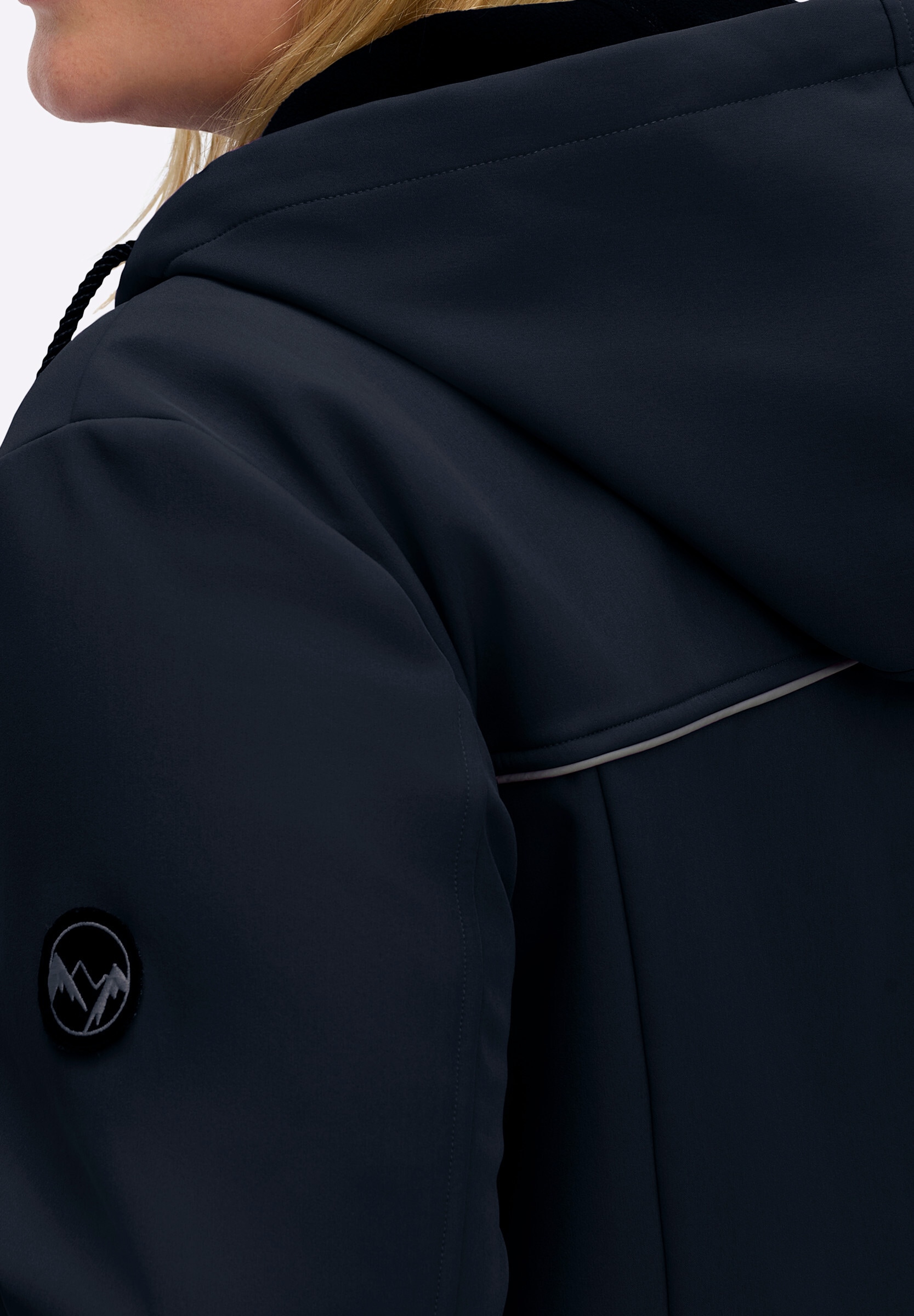 Sheego Softshelljacke »Softshell-Jacke Softshelljacke mit Kapuze und Tunnelzug« mit Kapuze