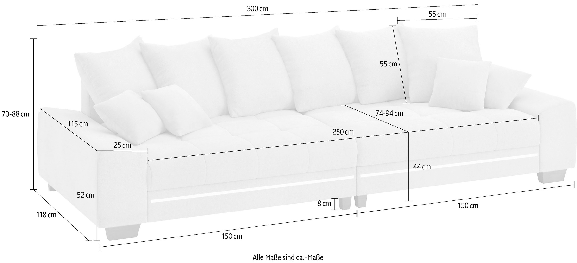 Mr. Couch Big-Sofa »Nikita II«, mit RGB-LED, Bluetooth-Soundsystem, Kaltschaum