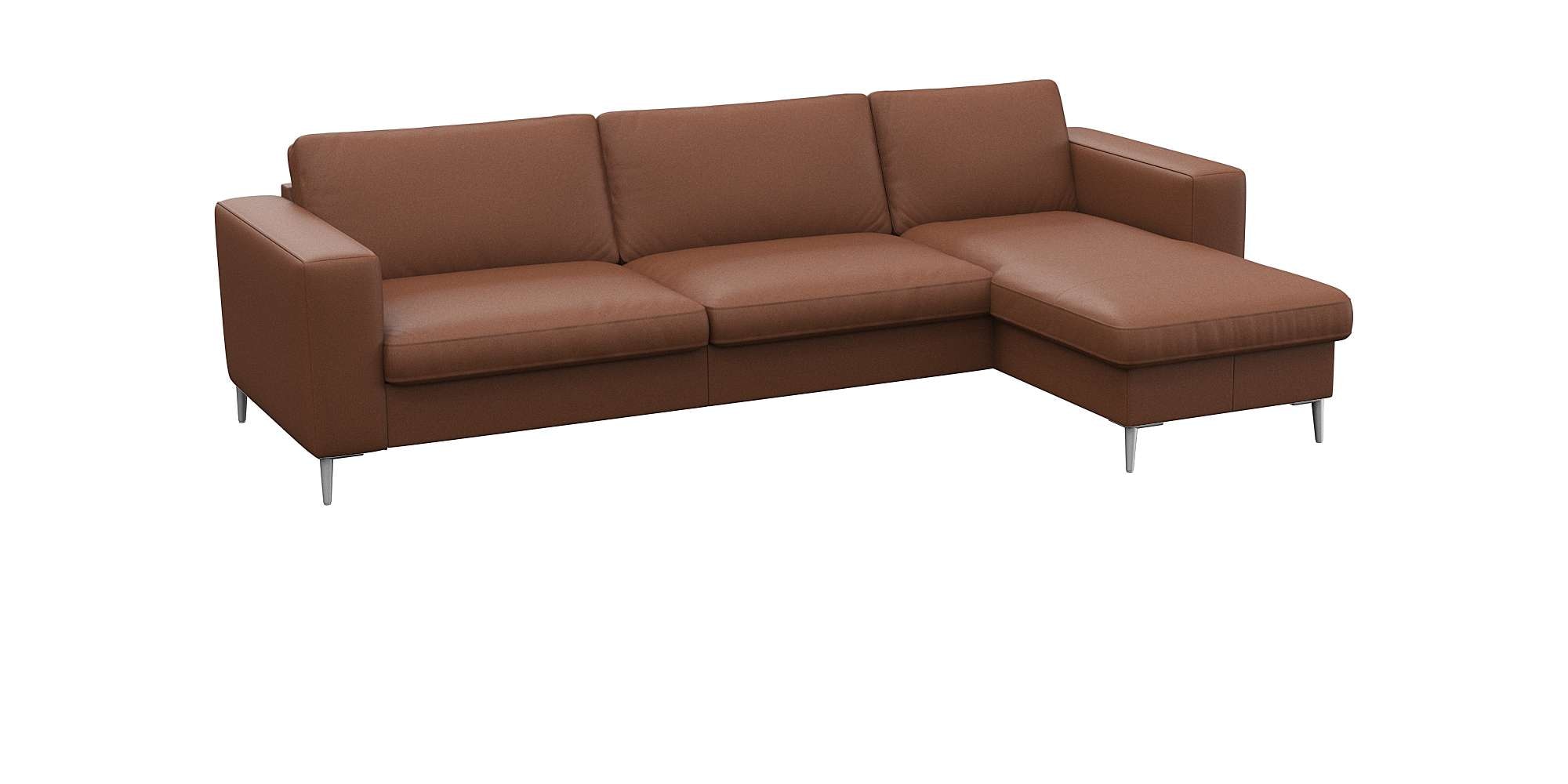 FLEXLUX Ecksofa »Fiore, super Sitzkomfort durch Kaltschaum im Sitz, L-Form«, breite Armlehnen, Füße Alu