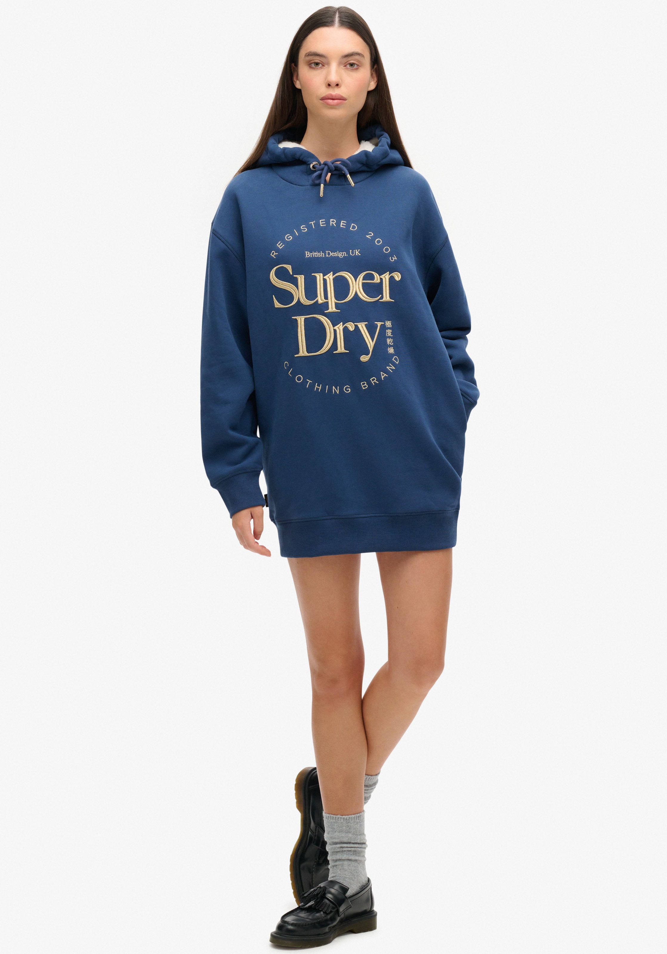 Superdry Jerseykleid »LUXE METALLIC LOGO HOOD DRESS«