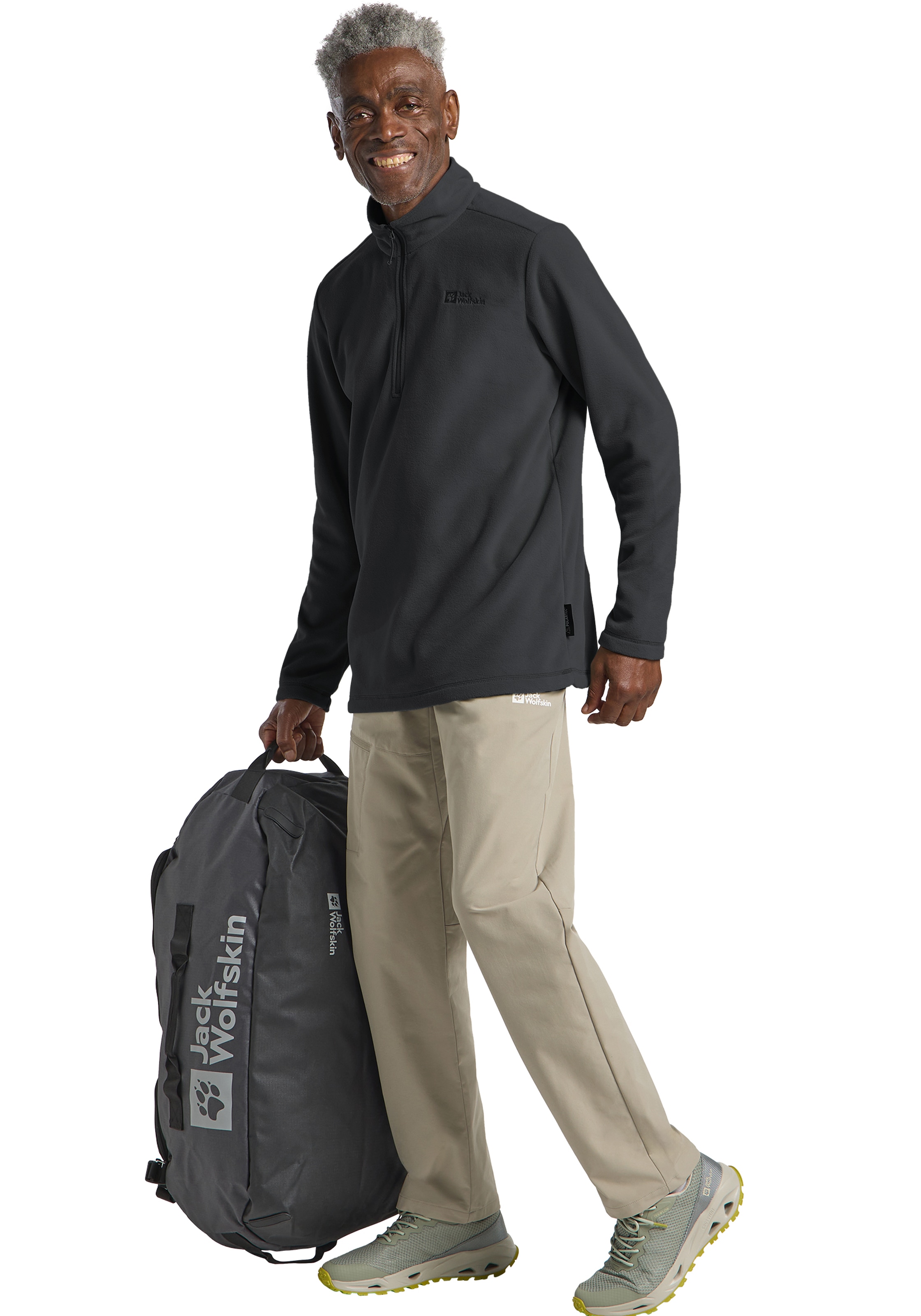 Jack Wolfskin Fleecepullover »TAUNUS HZ M«, für Wandern und Trekking, mit Stehkragen, mit halbem Reißverschluss
