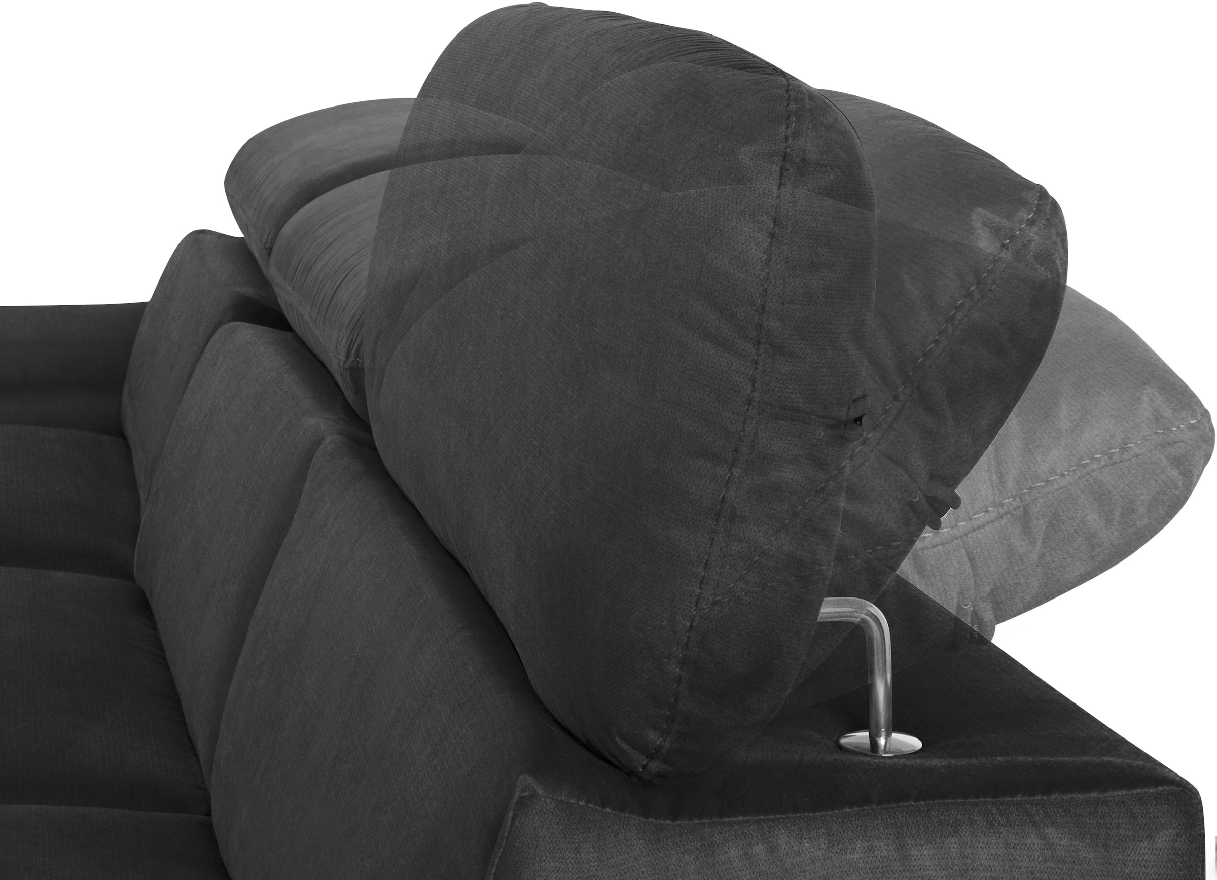 COTTA Ecksofa »Lola L-Form mit Kopfteilfunktion & Hocker«, (Set, mit Hocker), wahlweise mit Bettfunktion, Bettkasten & Armteilverstellung