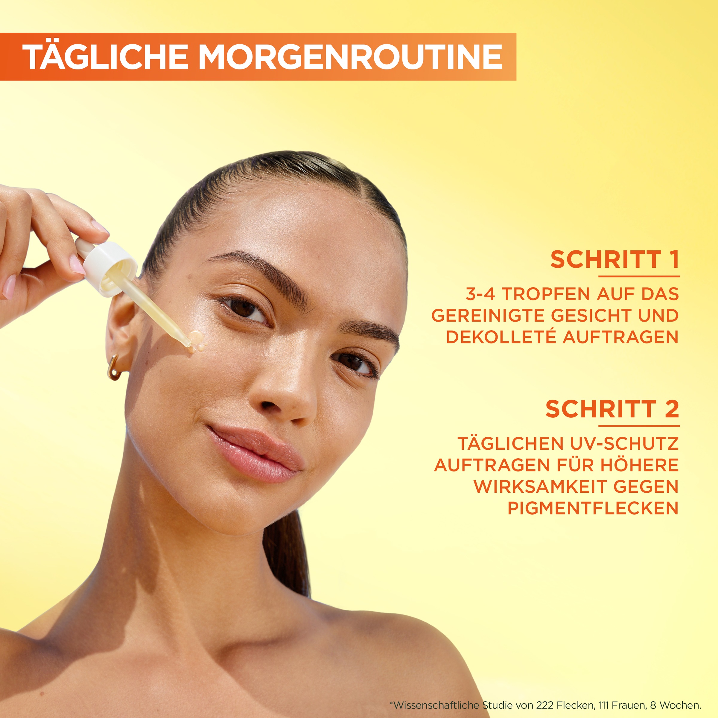 GARNIER Gesichtsserum »SkinActive Vitamin C« wirkt Pigmentflecken entgegen, die Haut wird glatter